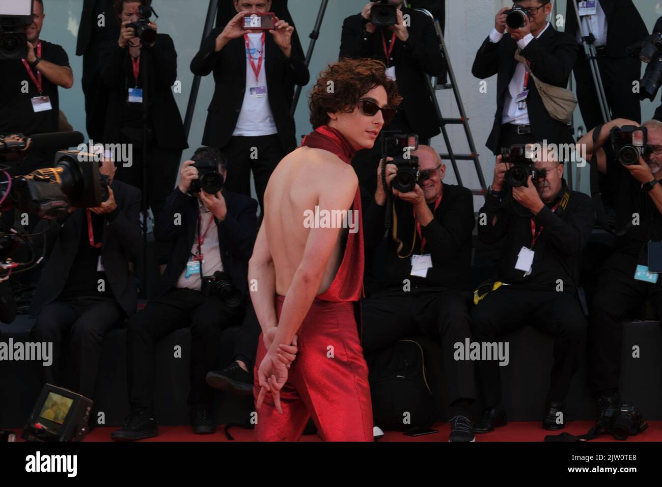 Timothee Chalamet partecipa al "Bones and all" red carpet al 79th° Festival Internazionale del Cinema di Venezia, il 02 settembre 2022 a Venezia. Foto Stock