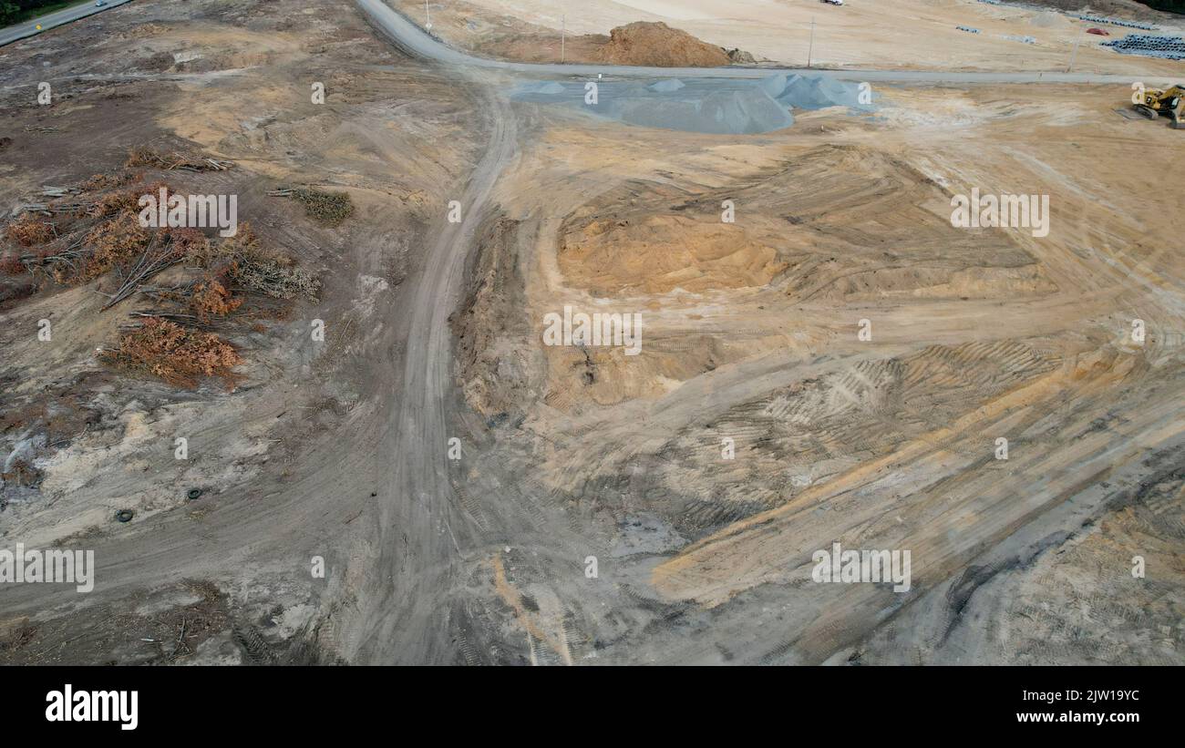 Vista aerea del cantiere di costruzione a Sayreville, NJ Foto Stock
