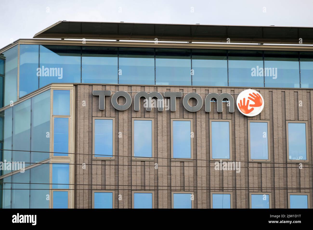 Una visione generale dell'ufficio TomTom di Amsterdam, Olanda. Foto Stock