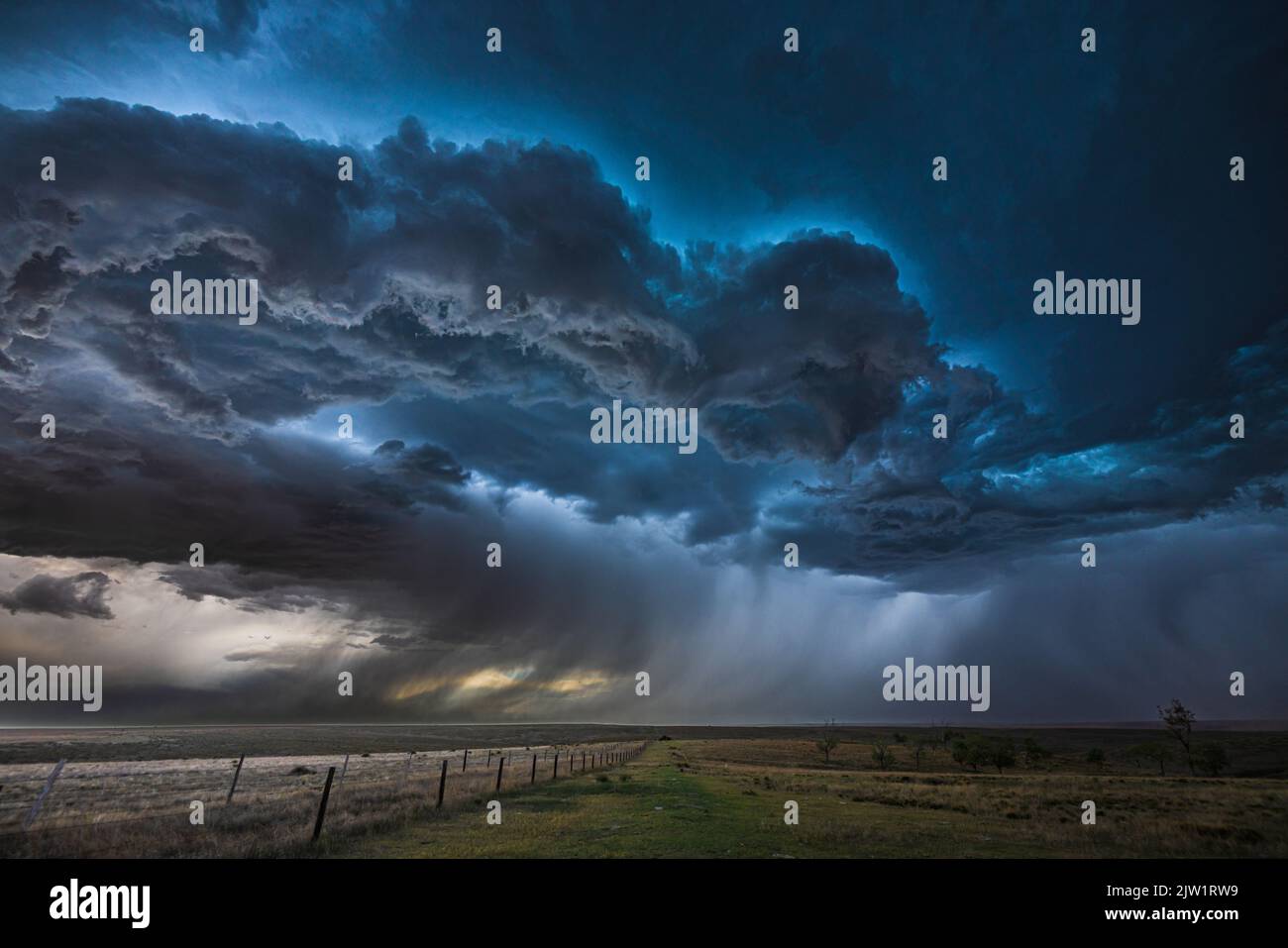 Tempesta su Norcatur, Kansas Foto Stock