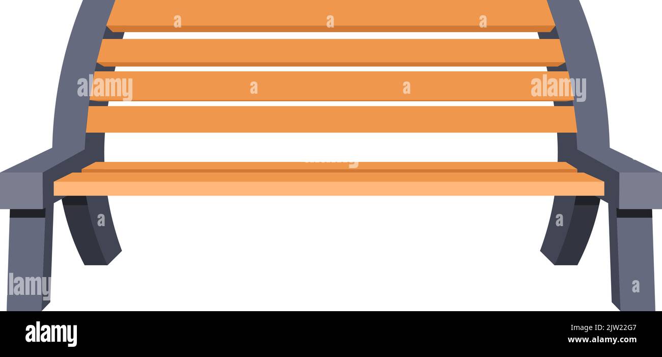 Panca con seduta in legno e mobili con base in metallo Illustrazione Vettoriale
