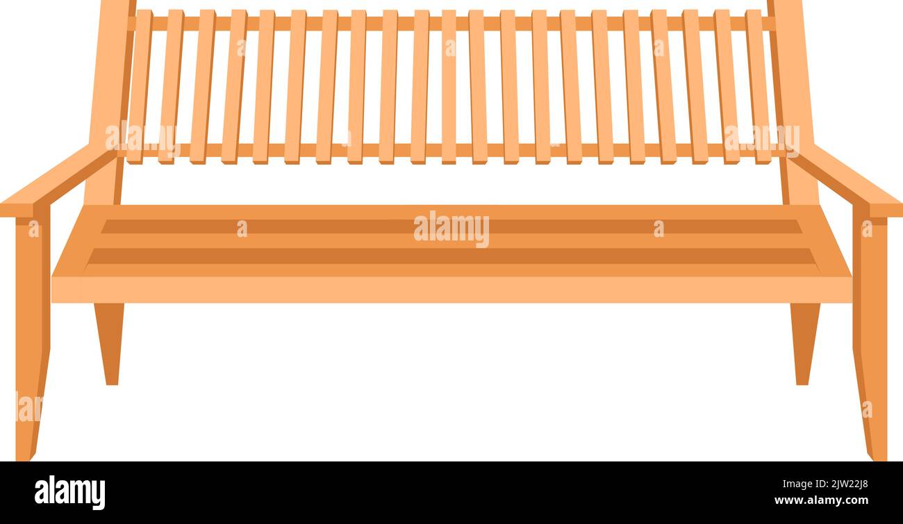 Panca in legno per mobili da giardino o da parco all'aperto Illustrazione Vettoriale