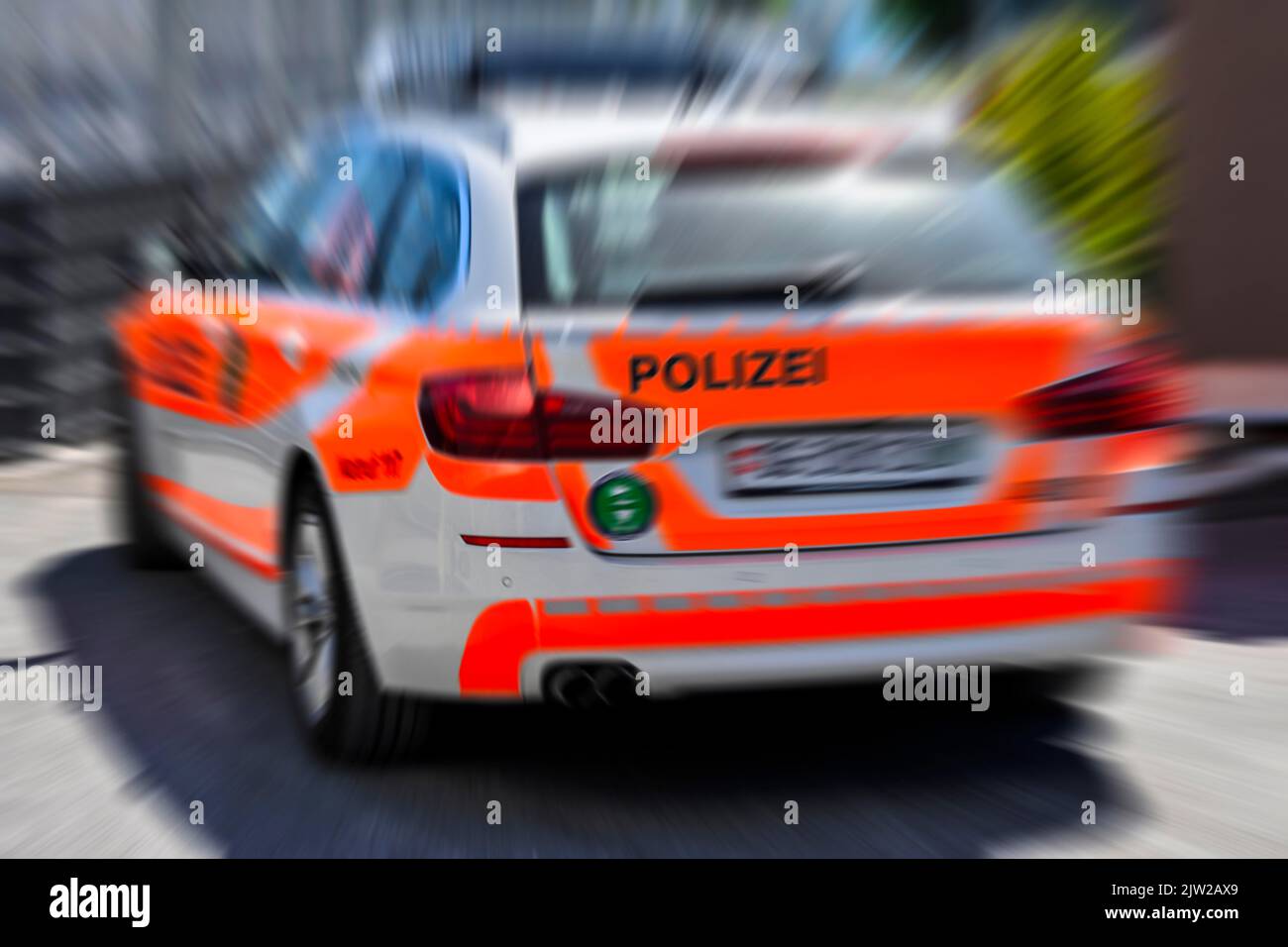 MOP-up immagine polizia auto, Svizzera Foto Stock