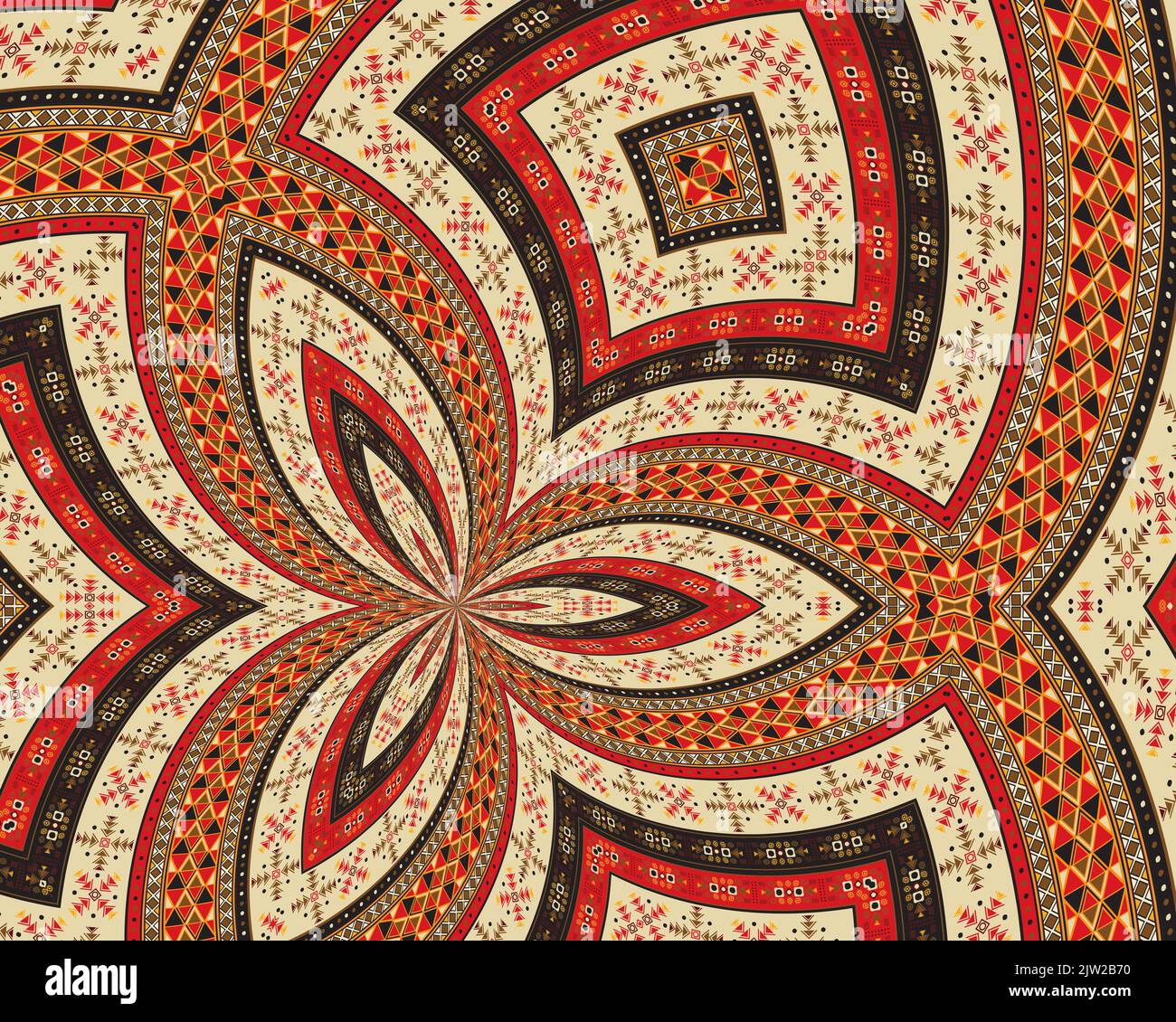 Sfondo decorativo indiano americano, illustrazione vettoriale Foto Stock