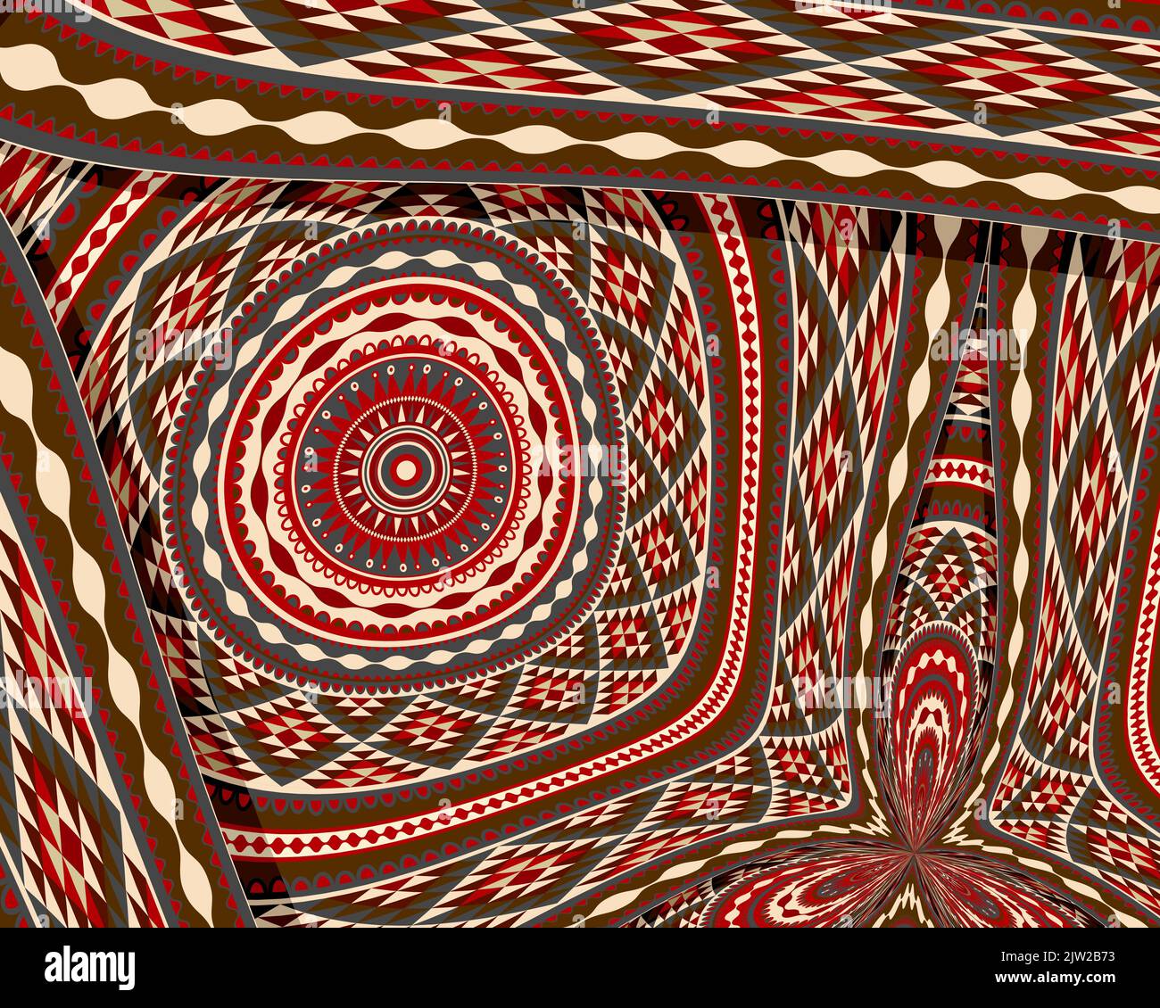 Sfondo decorativo indiano americano, illustrazione vettoriale Foto Stock