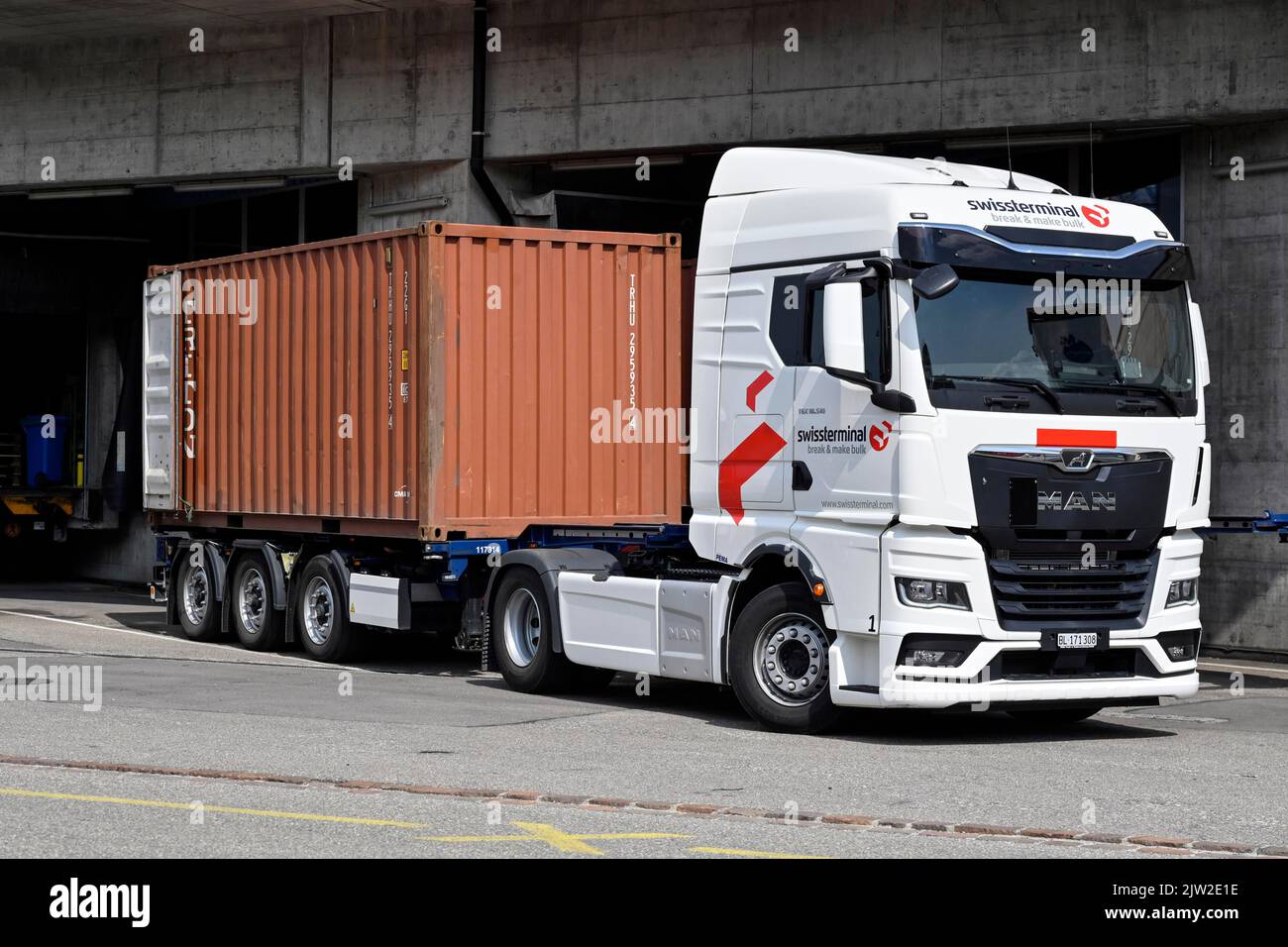 Swissterminal Logistics Service Truck, Svizzera, Europa Foto Stock