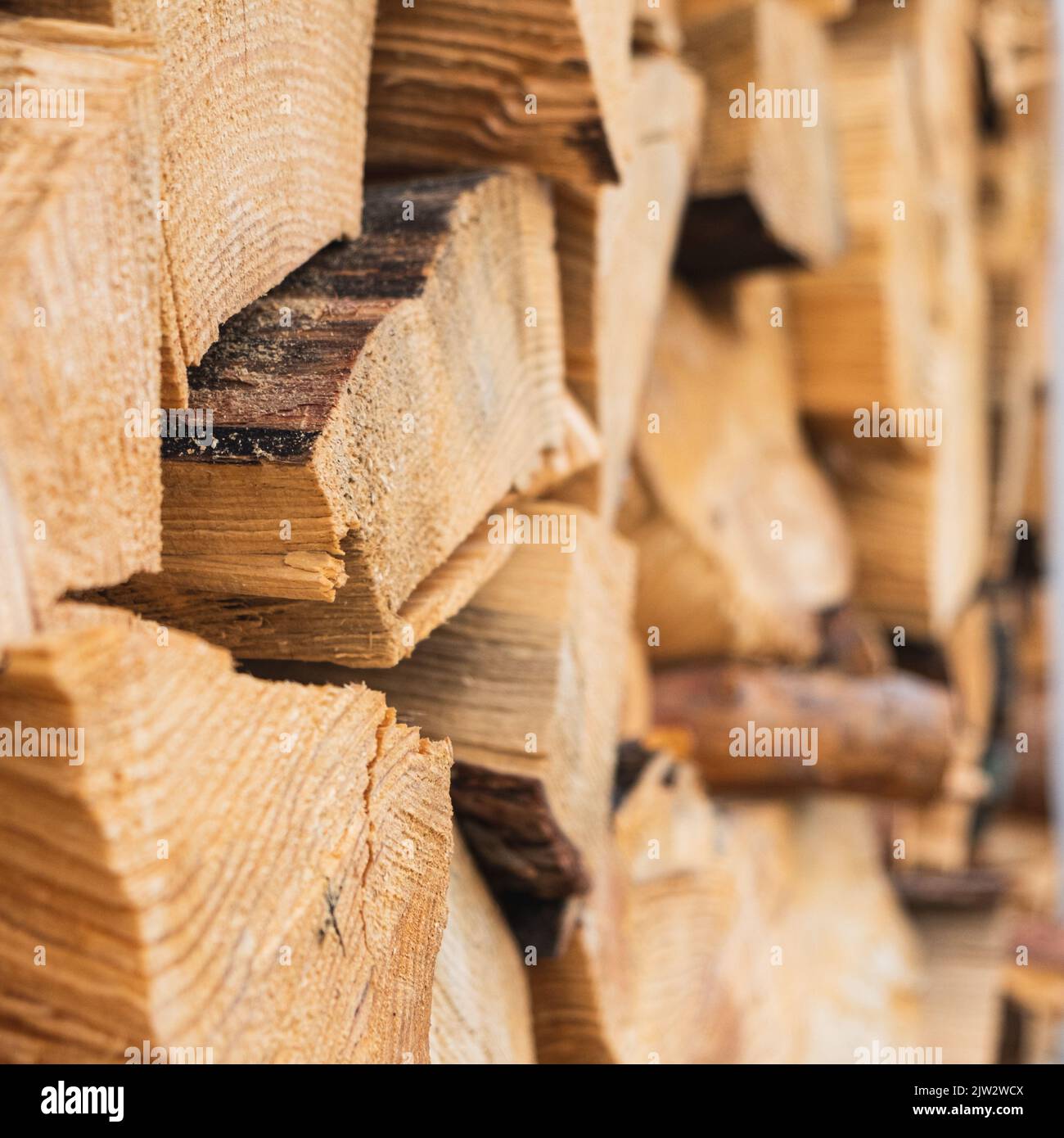 spalato legno per l'inverno Foto Stock