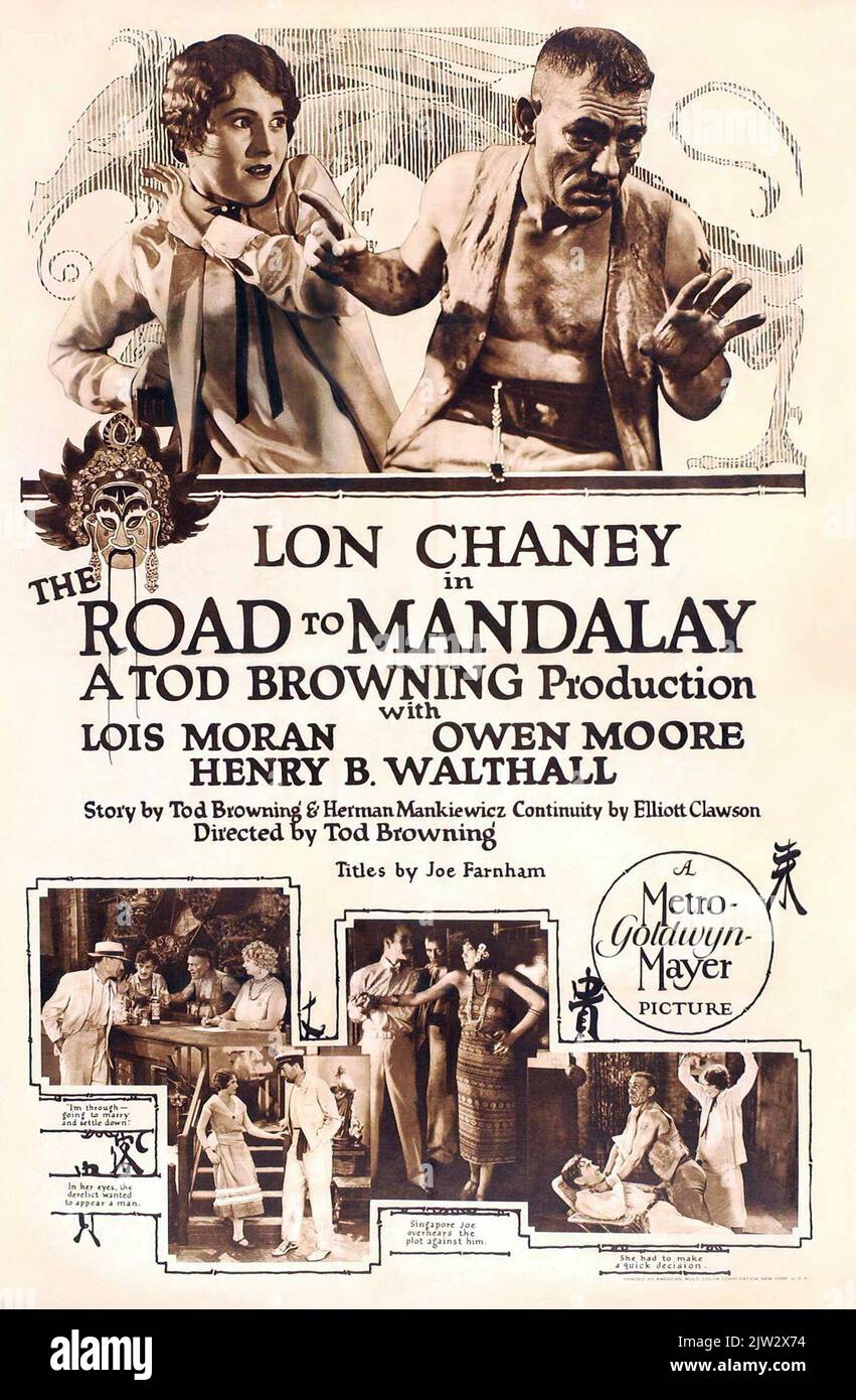 LON Chaney - Lon Chaney e Lois Moran sulla strada per Mandalay - poster promozionale 1926 Foto Stock