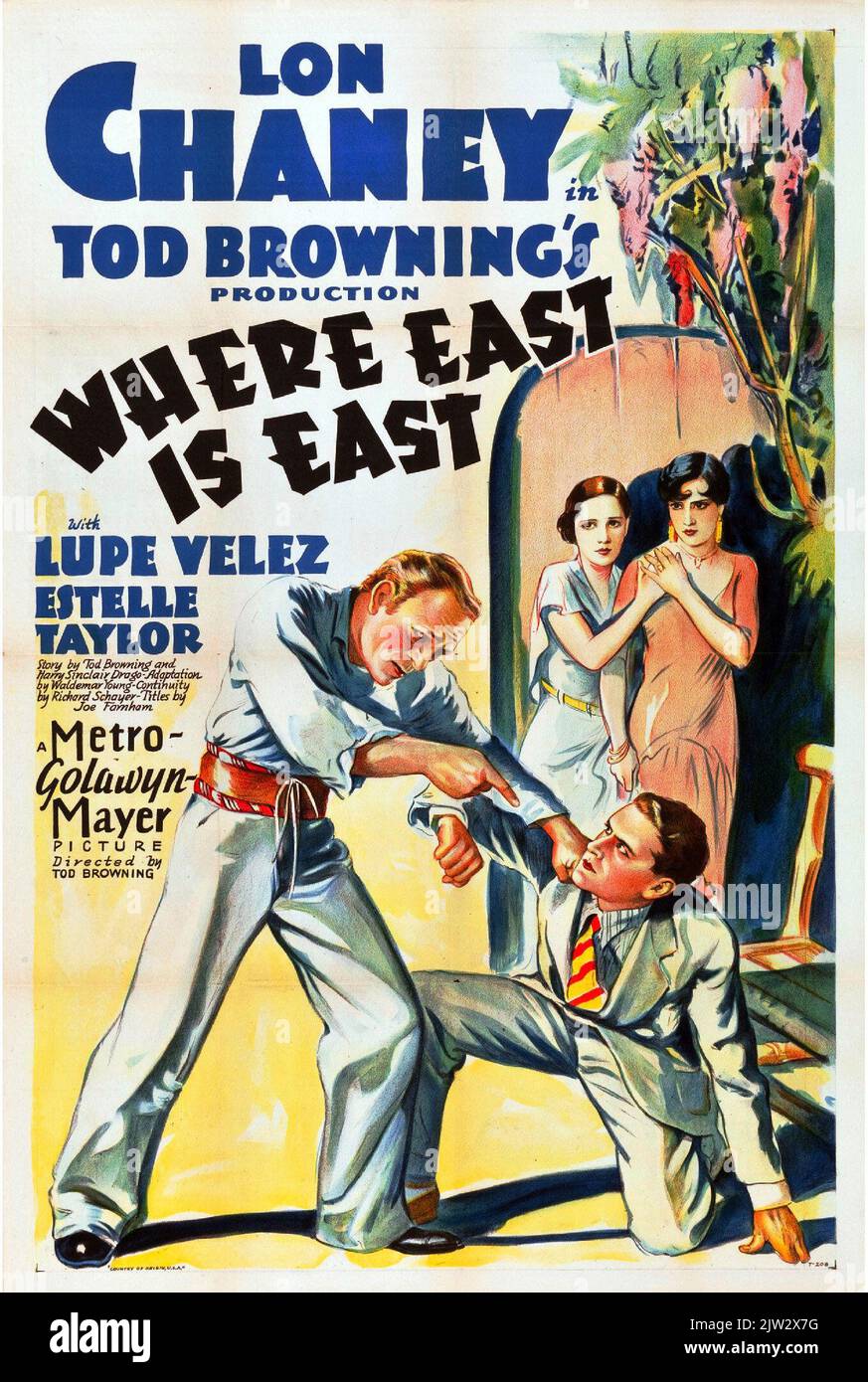 LON Chaney - poster del film d'epoca per il film dramma americano Where East is East (1929) Foto Stock
