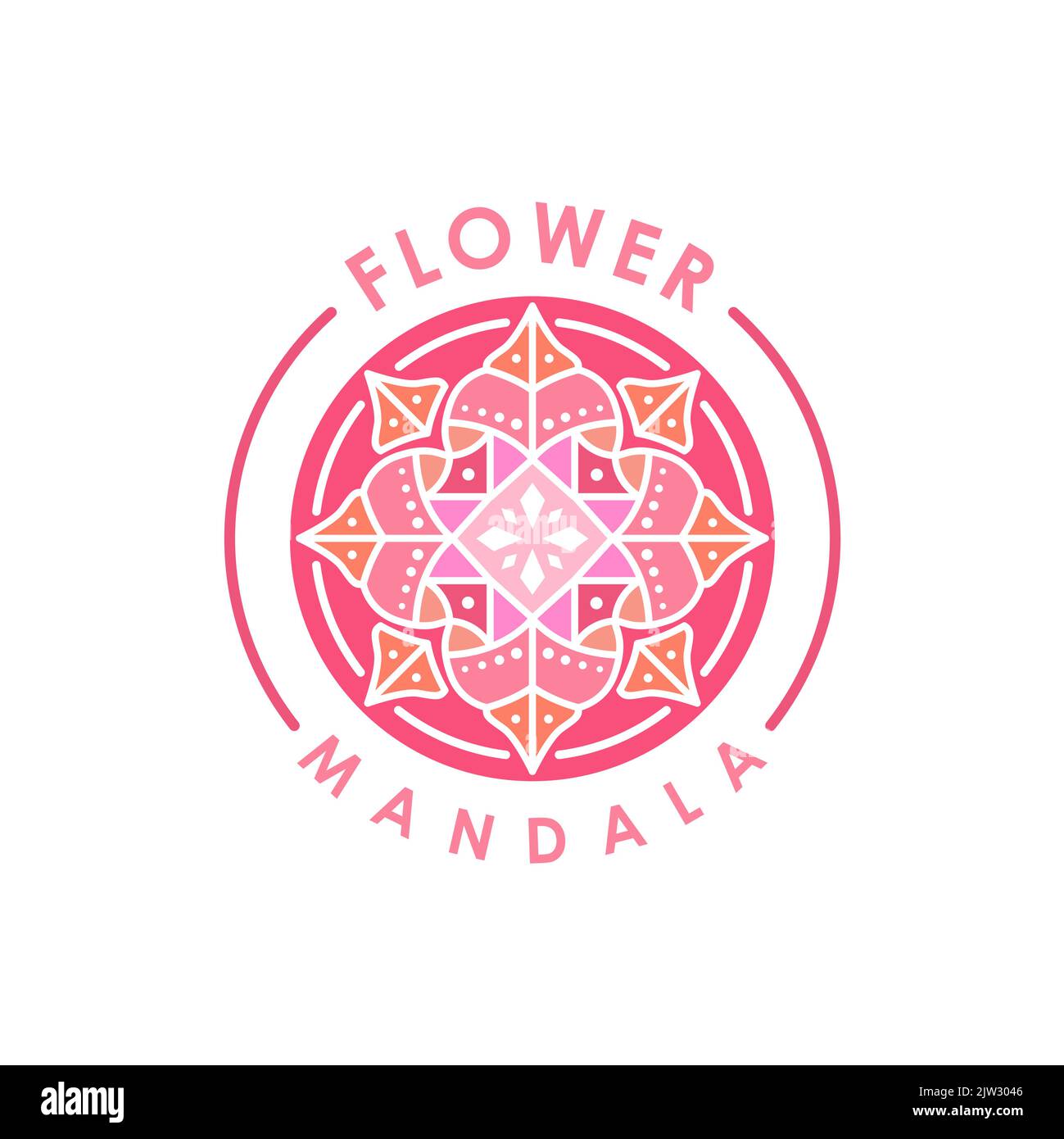 Artistico Mandala Flower Jewelery logo Vector Design Illustrazione Vettoriale