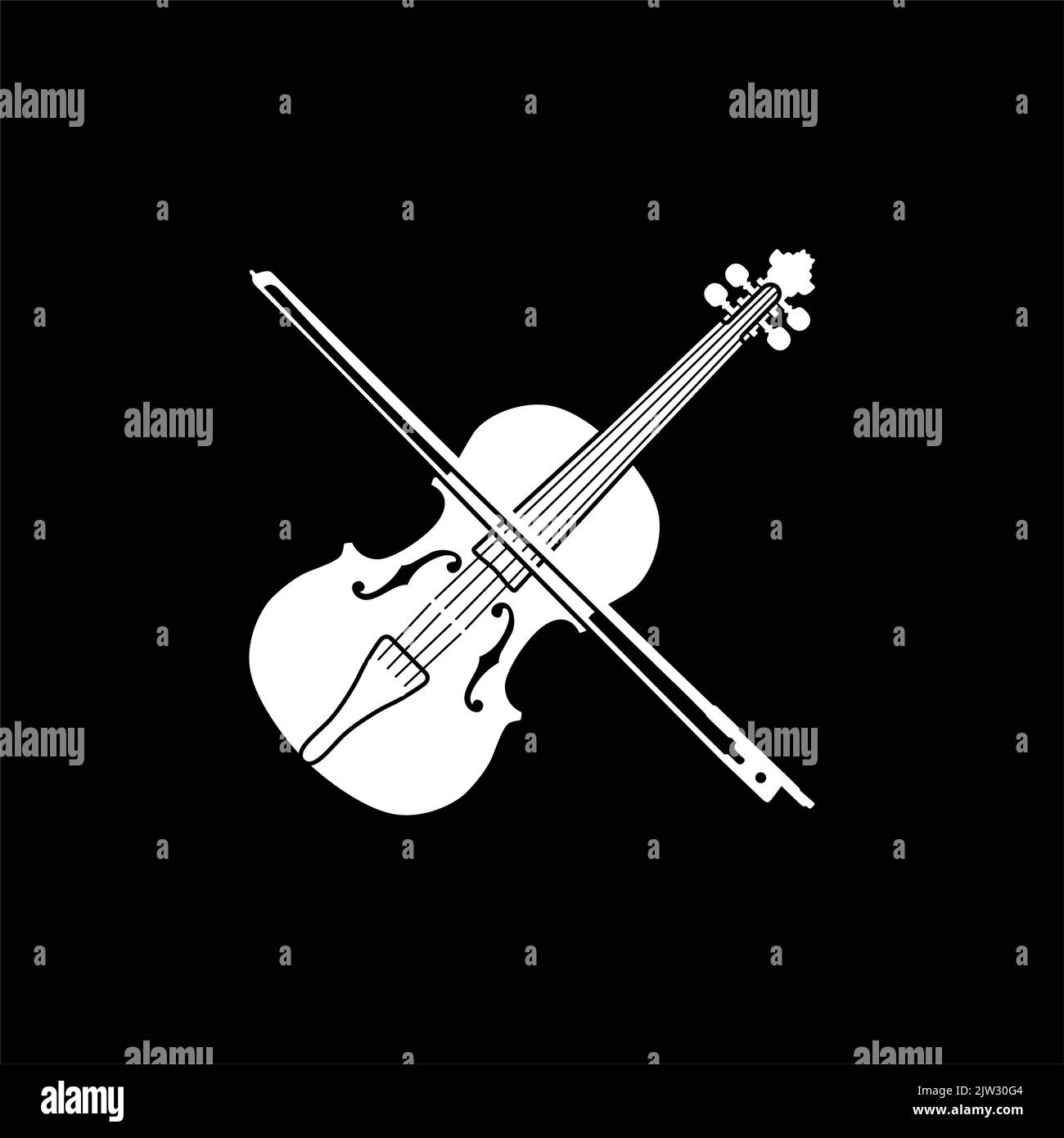 Violino Viola Cello Fiddle Contrabass Double Bass Vector Design Illustrazione Vettoriale