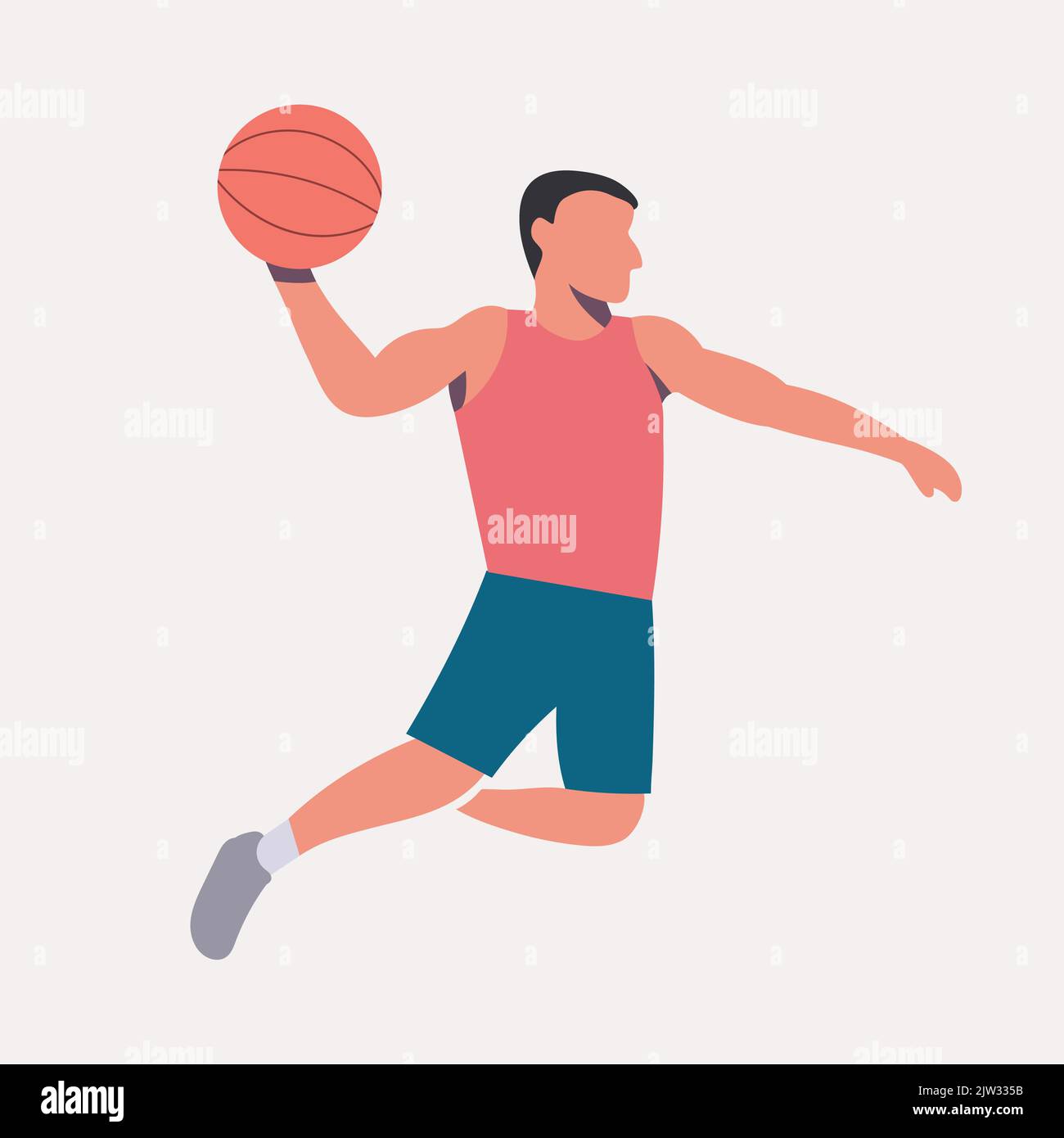 basket ball player character. vettore basket ball player Illustrazione Vettoriale