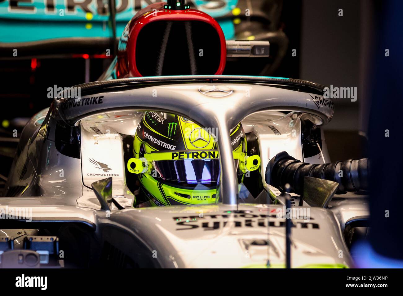 Zandvoort, Paesi Bassi. 03rd Set, 2022. ZANDVOORT, PAESI BASSI - SETTEMBRE 3: Lewis Hamilton del Regno Unito e Mercedes durante la prova finale davanti al Gran Premio di Formula 1 olandese a Cicuit Zandvoort il 3 settembre 2022 a Zandvoort, Paesi Bassi (Foto di Marcel ter Bals/Orange Pictures) Credit: Orange Pics BV/Alamy Live News Foto Stock