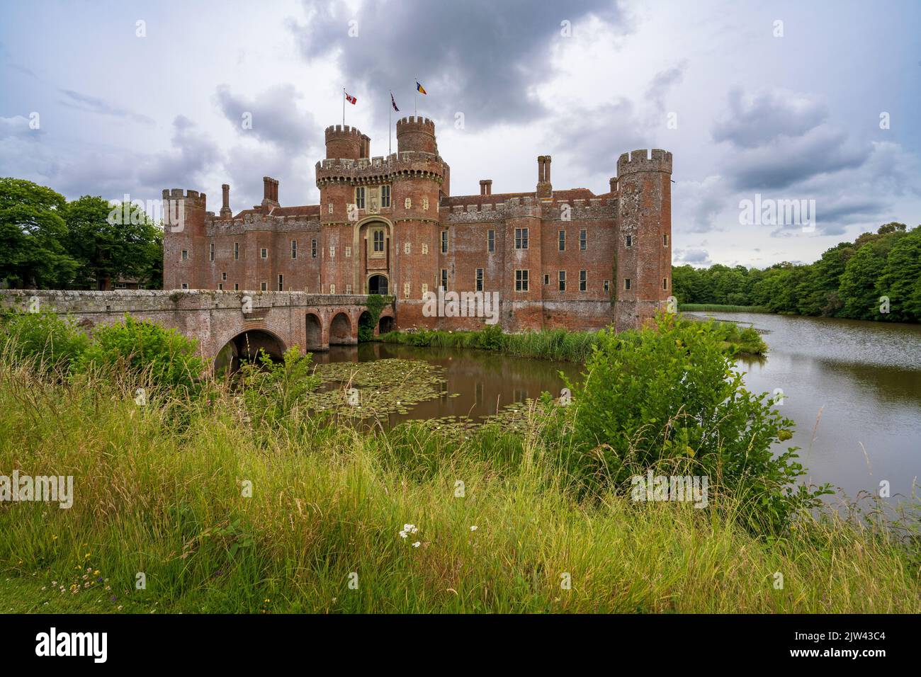 Castello di Herstmonceux, Herstmonceux, East Sussex, Inghilterra, Regno Unito Foto Stock