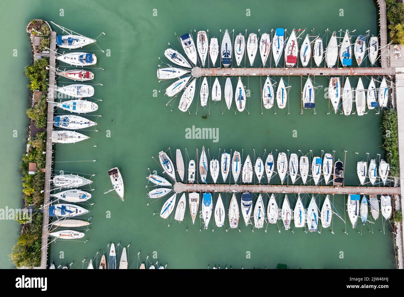 Porto yacht a Balatonalmadi, Lago Balaton Foto Stock