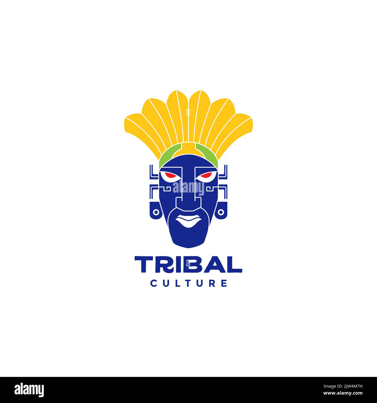 maschera di coltura tribale colorato logo design Illustrazione Vettoriale