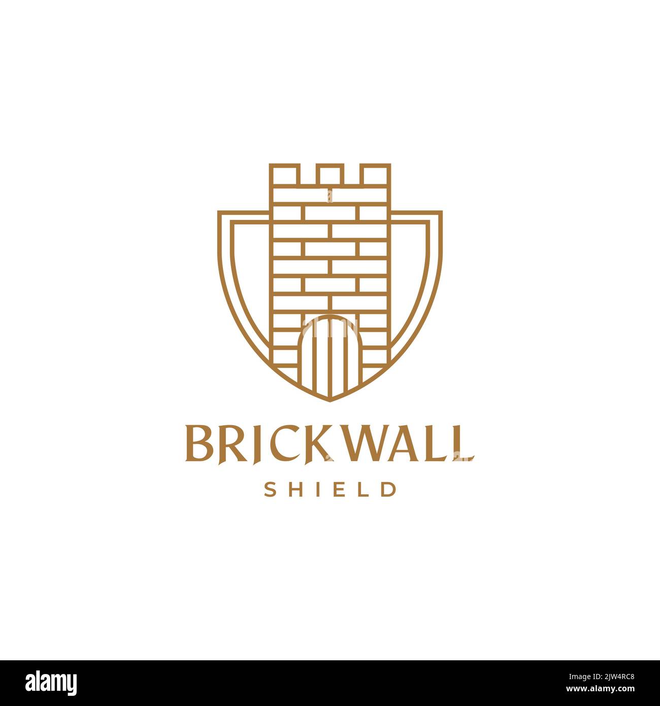 design con logo con schermo per porta a muro in mattoni Illustrazione Vettoriale