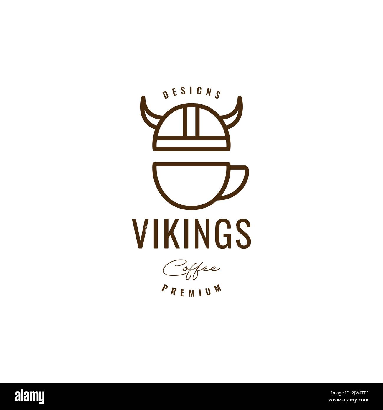 viking con logo della tazza da caffè Illustrazione Vettoriale