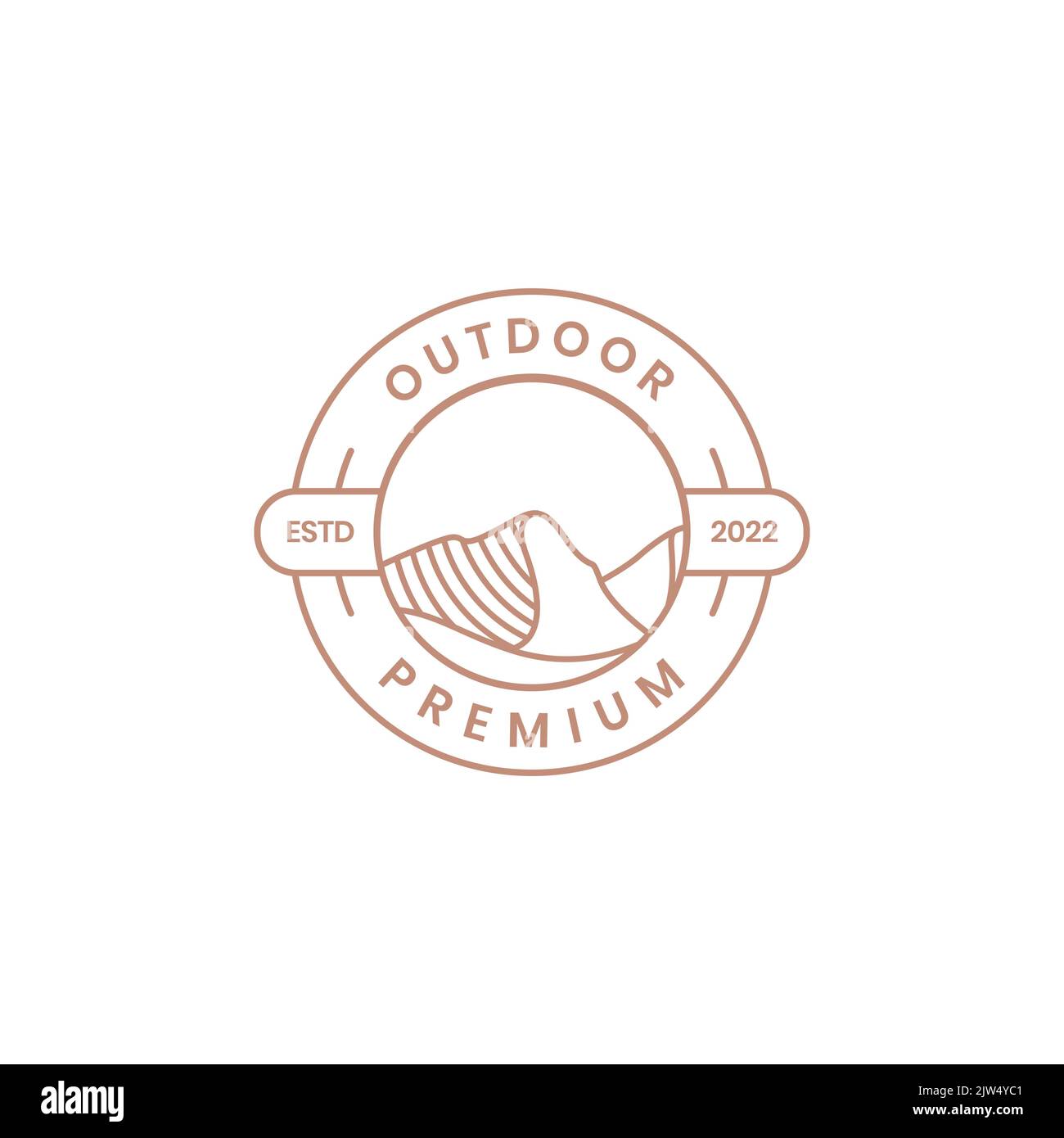 logo vintage desert mountain Illustrazione Vettoriale