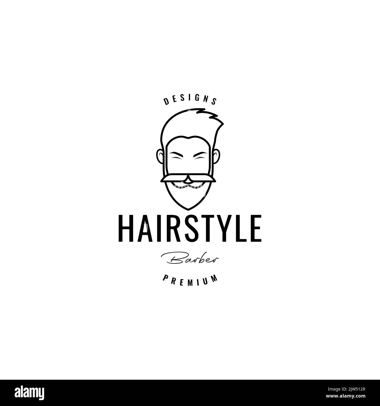 design con logo per viso e barba Illustrazione Vettoriale