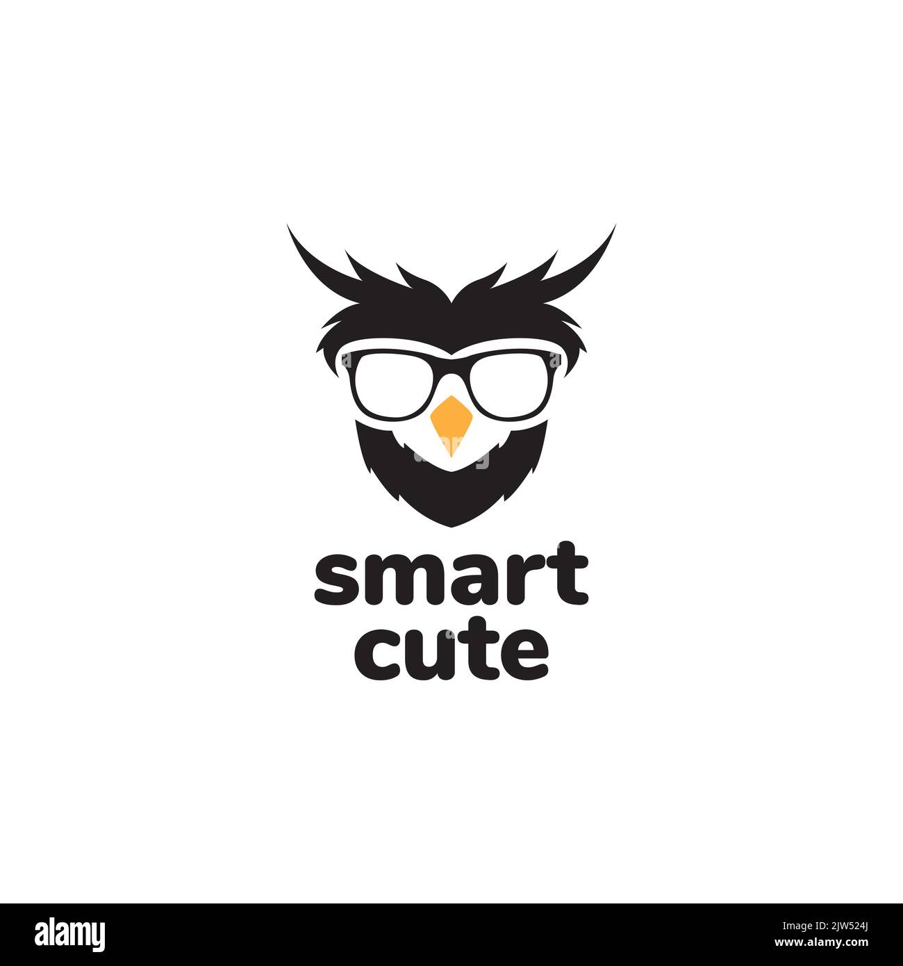 cool gufo con occhiali da sole smart logo design Illustrazione Vettoriale