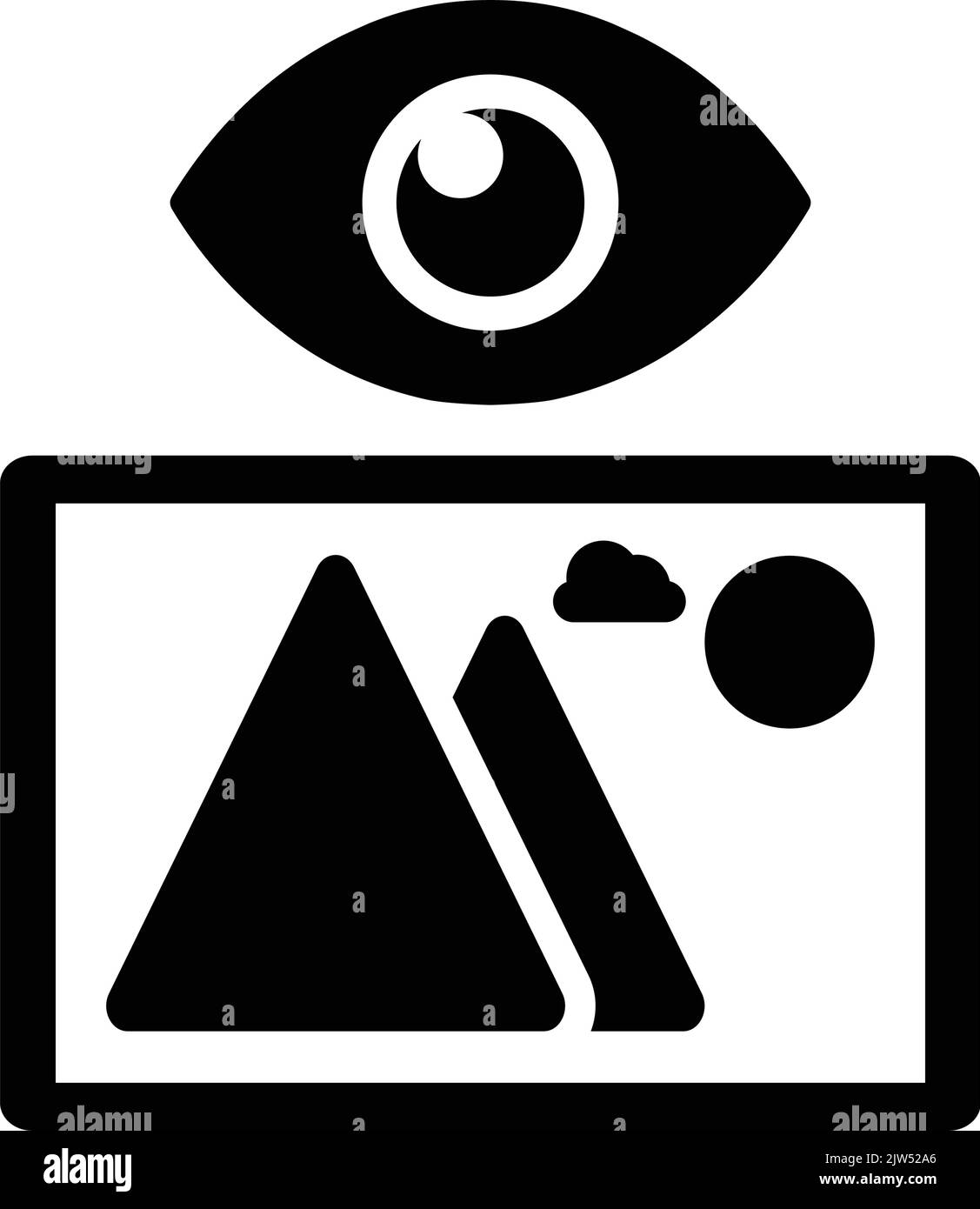 Orizzontale, galleria, immagine, icona di visualizzazione - file EPS vettoriale. Ideale per supporti di stampa, Web, immagini di magazzino, uso commerciale o qualsiasi tipo di progetto di progettazione. Illustrazione Vettoriale