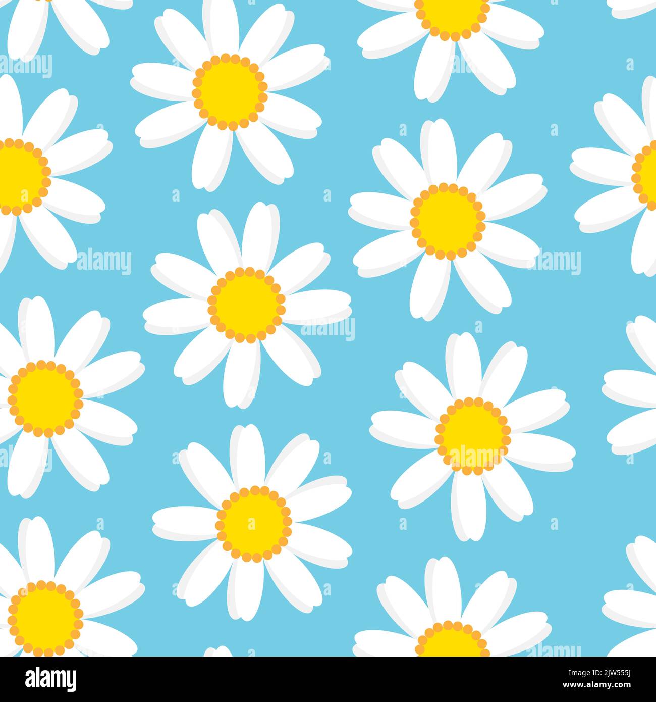 Fiore daisy senza cuciture su sfondo blu illustrazione.motivo senza cuciture con fiori camomilla su sfondo blu. Grazioso motivo floreale per la stampa. FLA Illustrazione Vettoriale