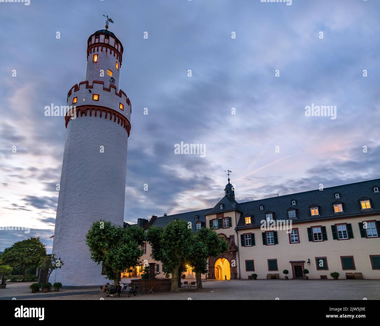 Torre Bianca al Castello di Bad Homburg vicino a Francoforte in Assia, Germania Foto Stock