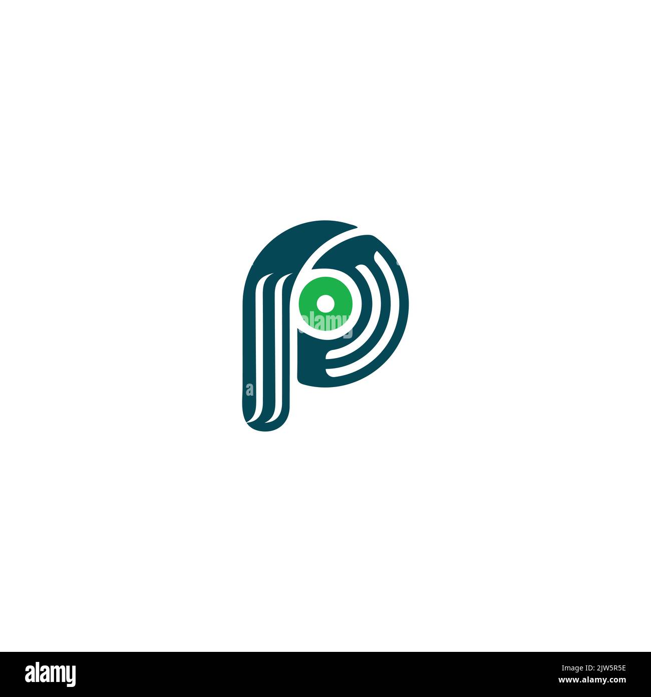 P, PP, Abstract iniziale monogramma lettera alfabeto disegno Illustrazione Vettoriale