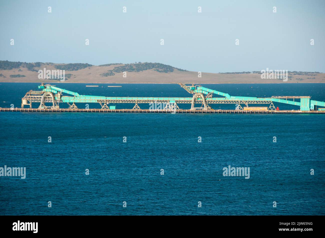 Scaricatore di grano a Port Lincoln - Australia Meridionale Foto Stock