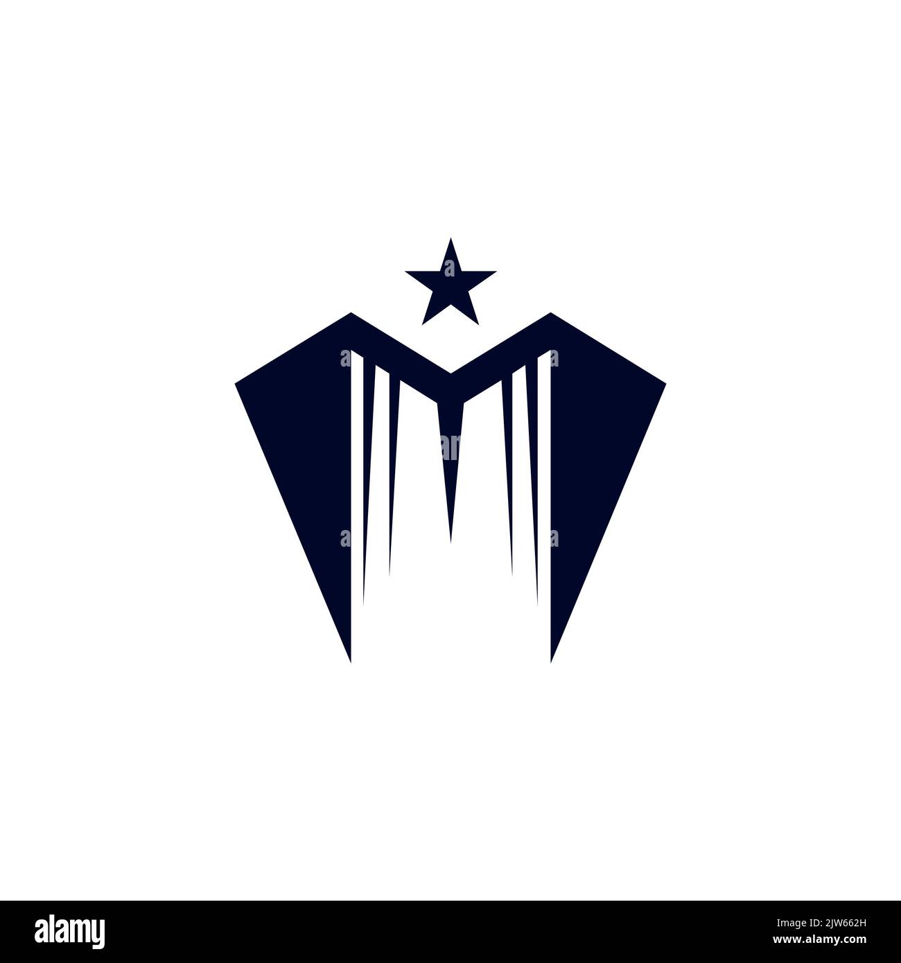 Lettera M costruzione star logo icona grafica vettoriale Illustrazione Vettoriale