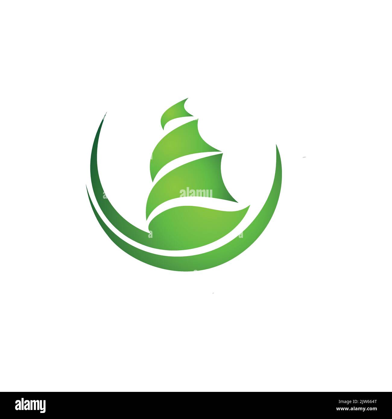 verde barca a vela logo icona grafica vettoriale Illustrazione Vettoriale