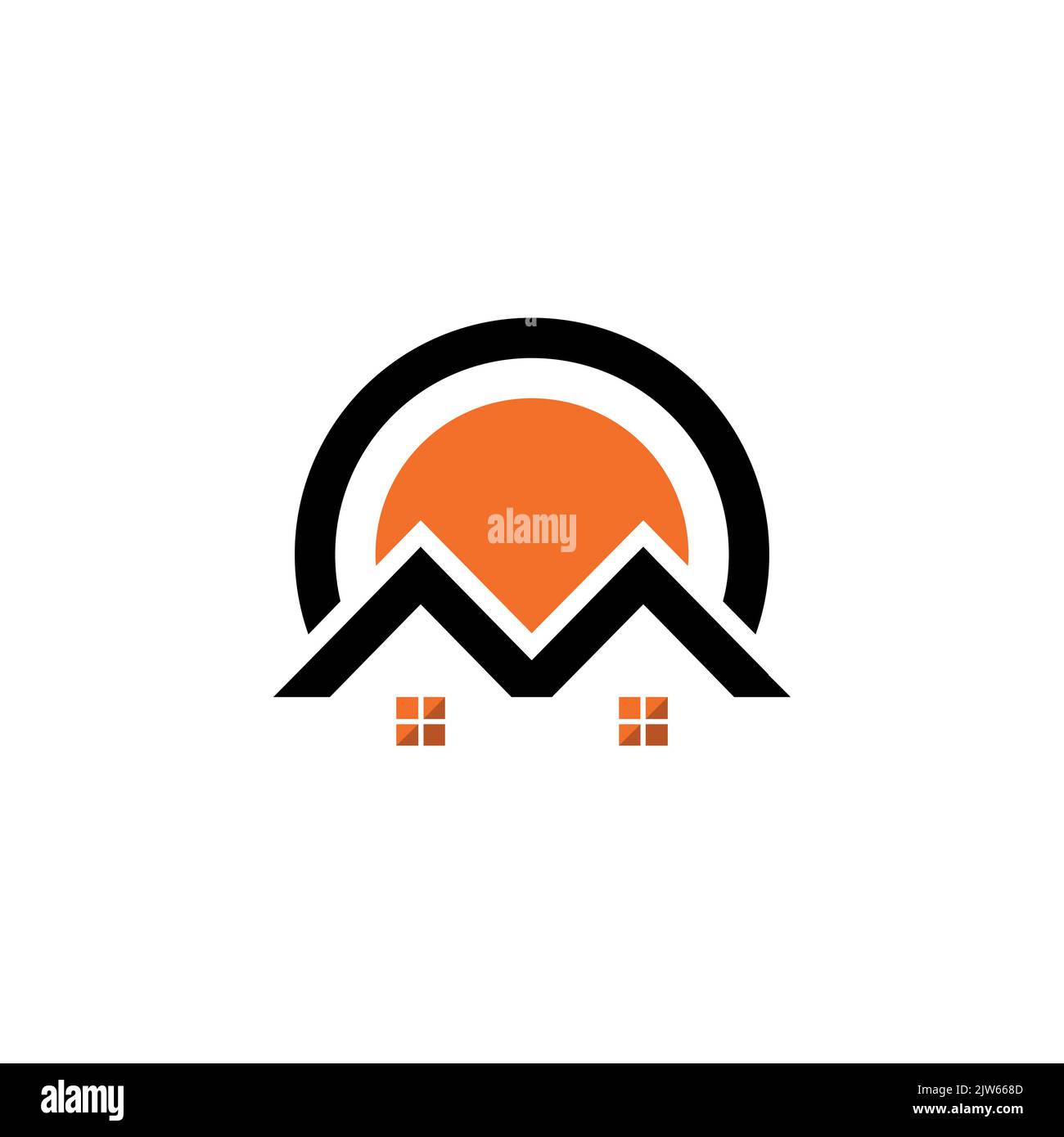 Lettera M home Real estate logo icona vettoriale grafica design Illustrazione Vettoriale