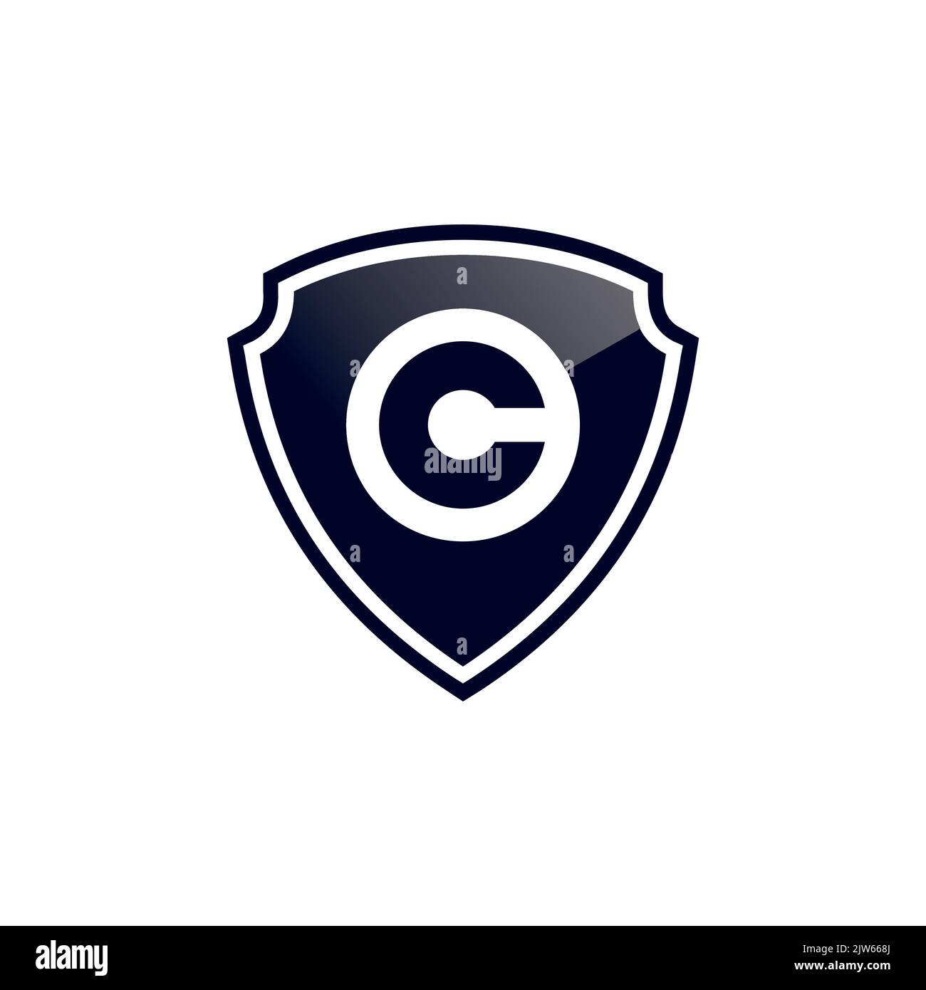 Lettera C schermo protezione logo icona disegno grafico vettoriale Illustrazione Vettoriale