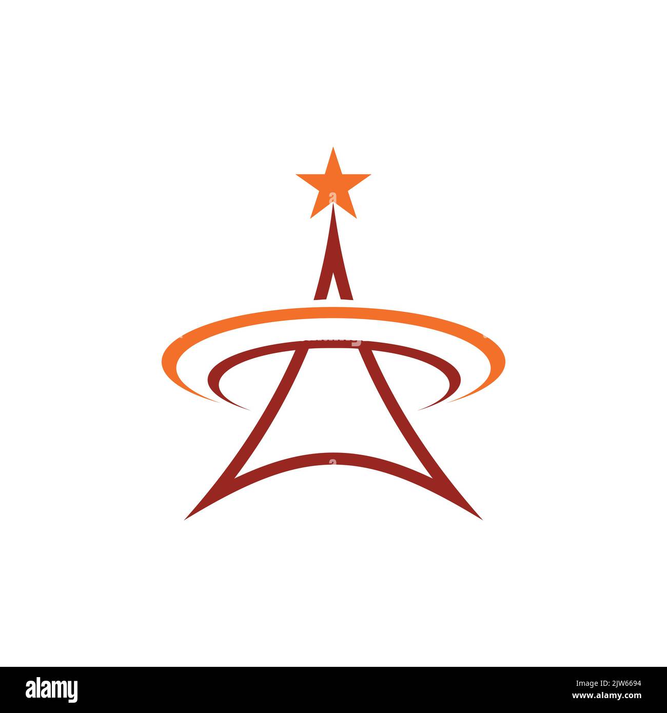 Stella torre lettera Un logo icona grafica vettoriale Illustrazione Vettoriale