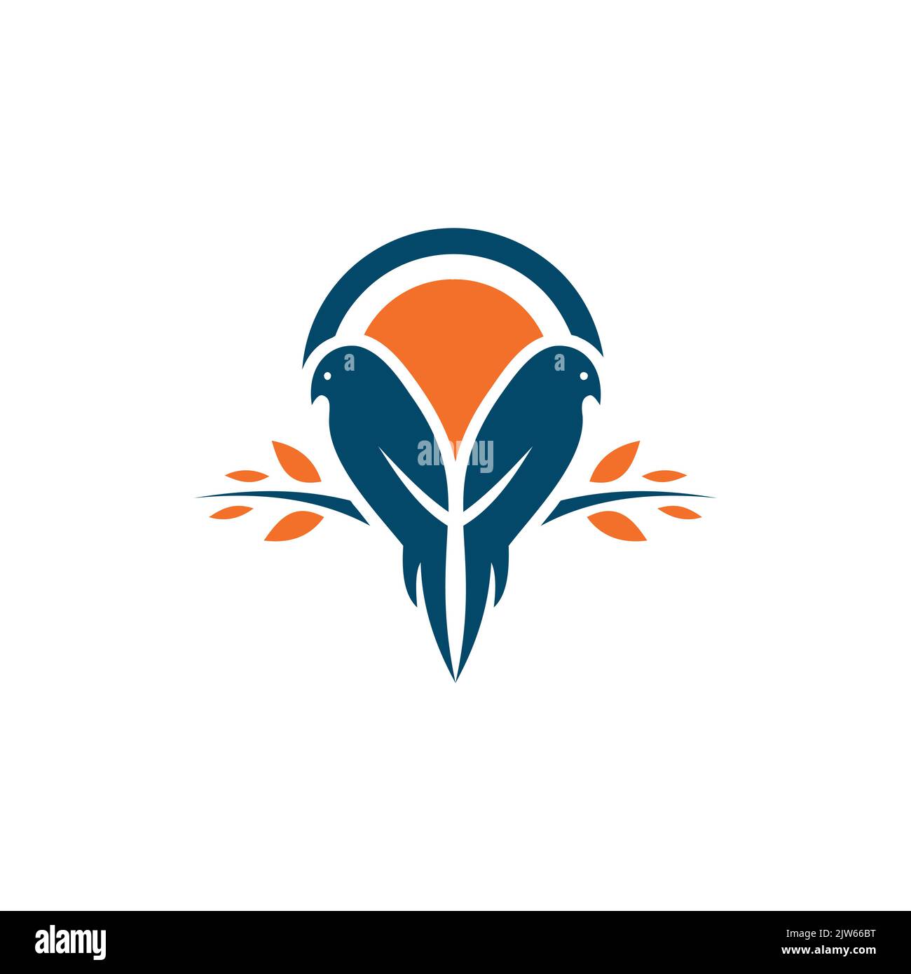 twin bird logo icona icona grafica vettoriale Illustrazione Vettoriale