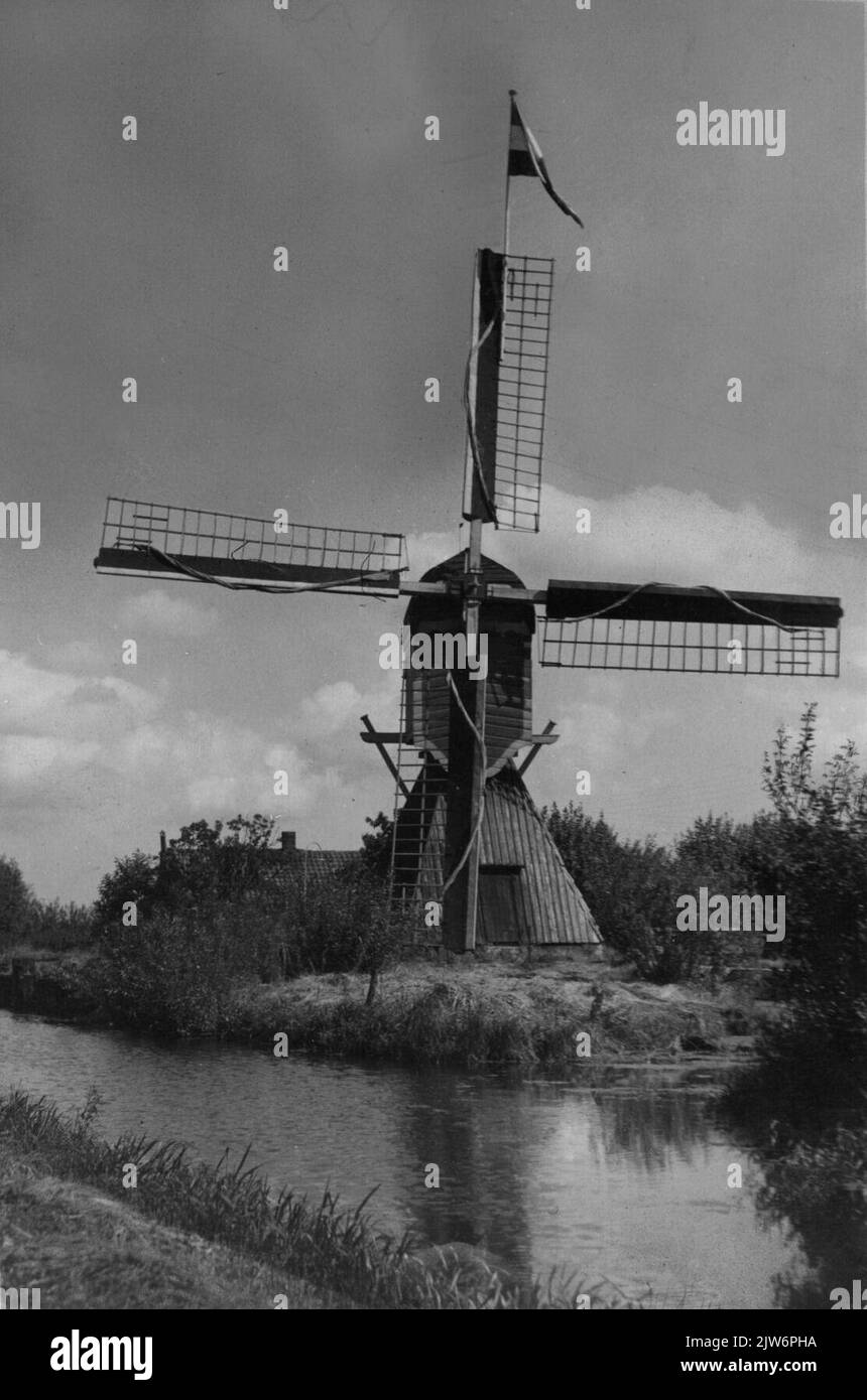 Vista del vecchio mulino ad acqua di Oud-Zuilen (comune di Zuilen) .n.b. Oud-Zuilen appartiene dal 1 gennaio 1954 al comune di Maarssen. Foto Stock