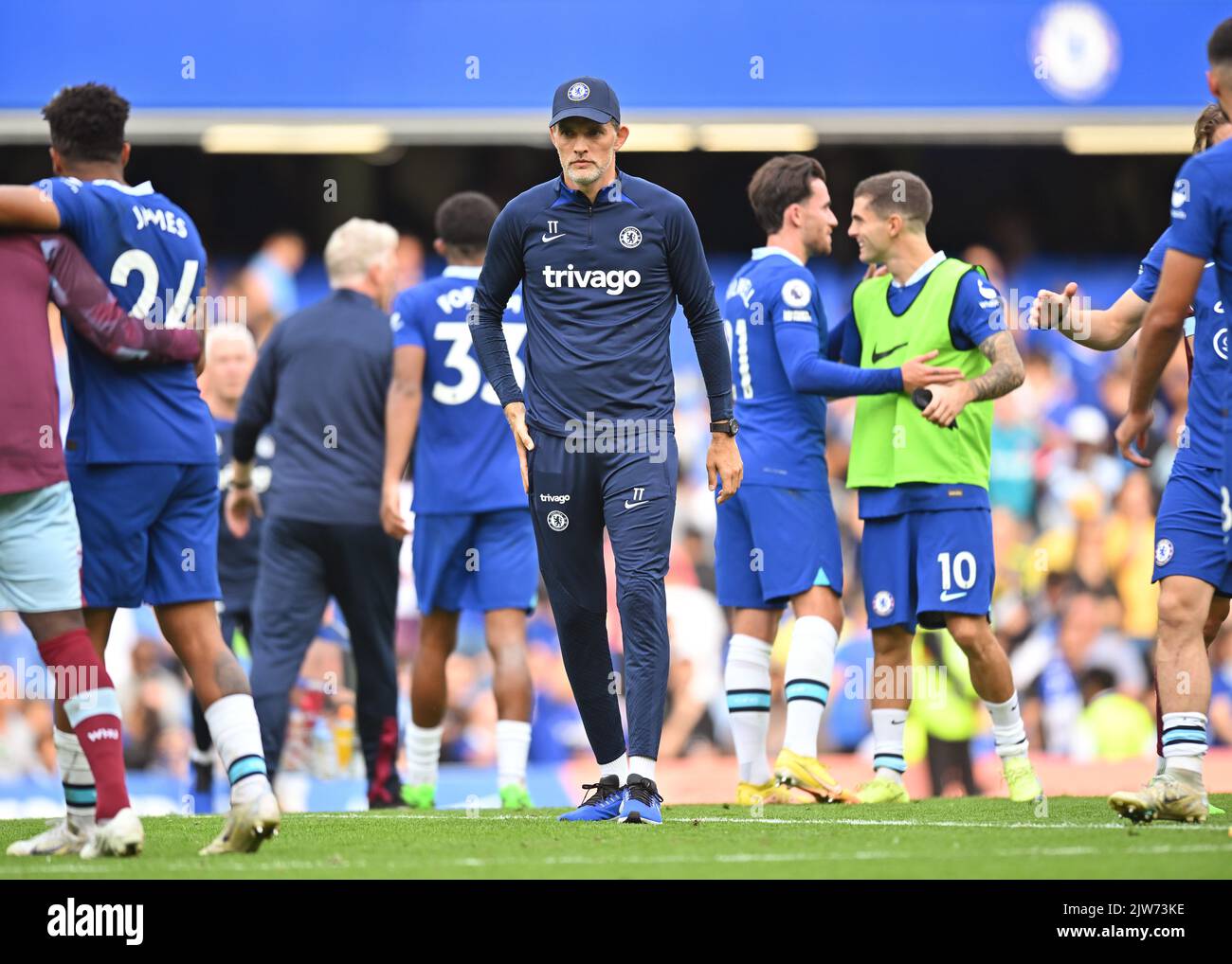 03 set 2022 - Chelsea contro West Ham United - Premier League - Stamford Bridge Chelsea Manager Thomas Tuchel dopo la partita a Stamford Bridge Picture : Mark Pain / Alamy Live News Foto Stock