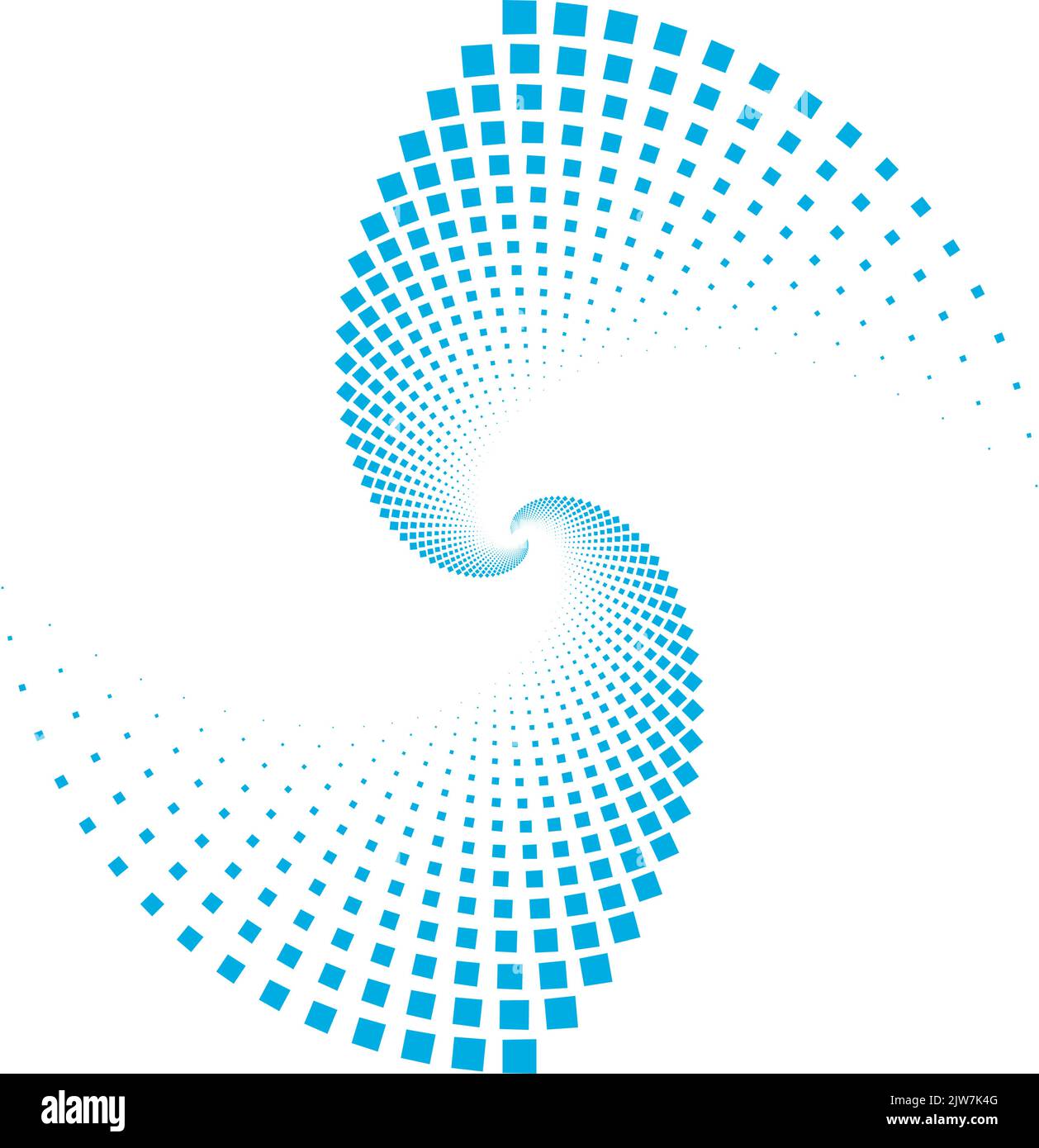 Vortice spaziale a spirale, idromassaggio di rete globale e vortice. Illustrazione vettoriale. Concetto di movimento astratto delle onde, cerchio blu rotondo, ciclo del vento radiale, didg Illustrazione Vettoriale