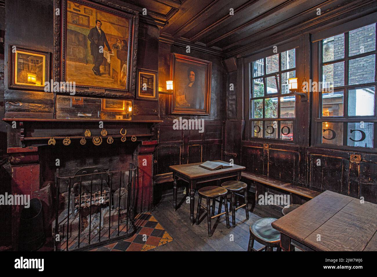 Pub interno il formaggio Ye Olde Cheshire Foto Stock