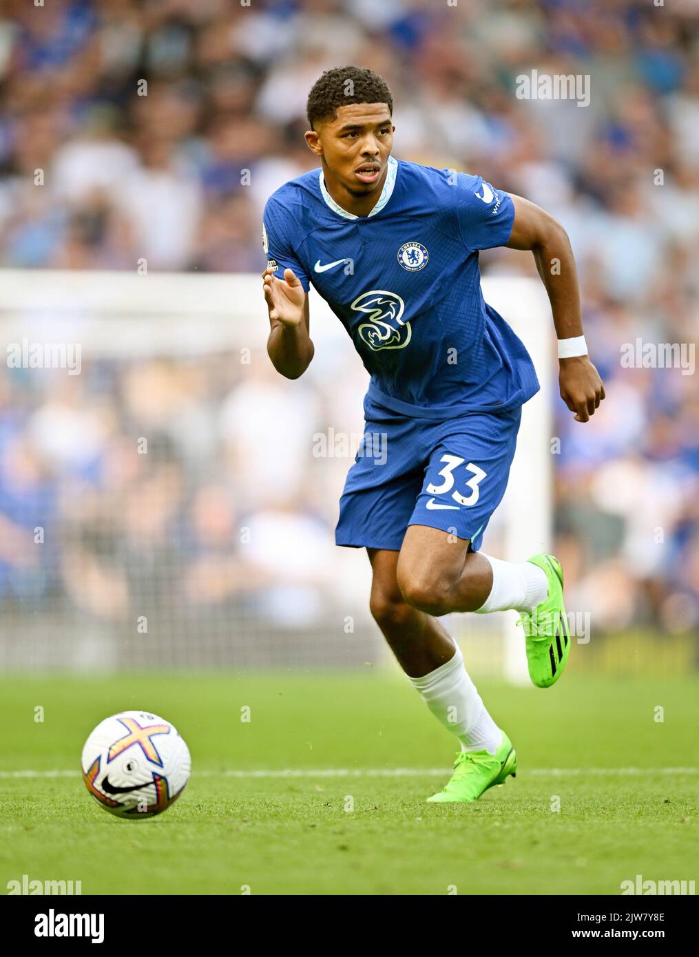 Chelsea's Wesley Fofana durante la partita a Stamford Bridge. Foto Stock