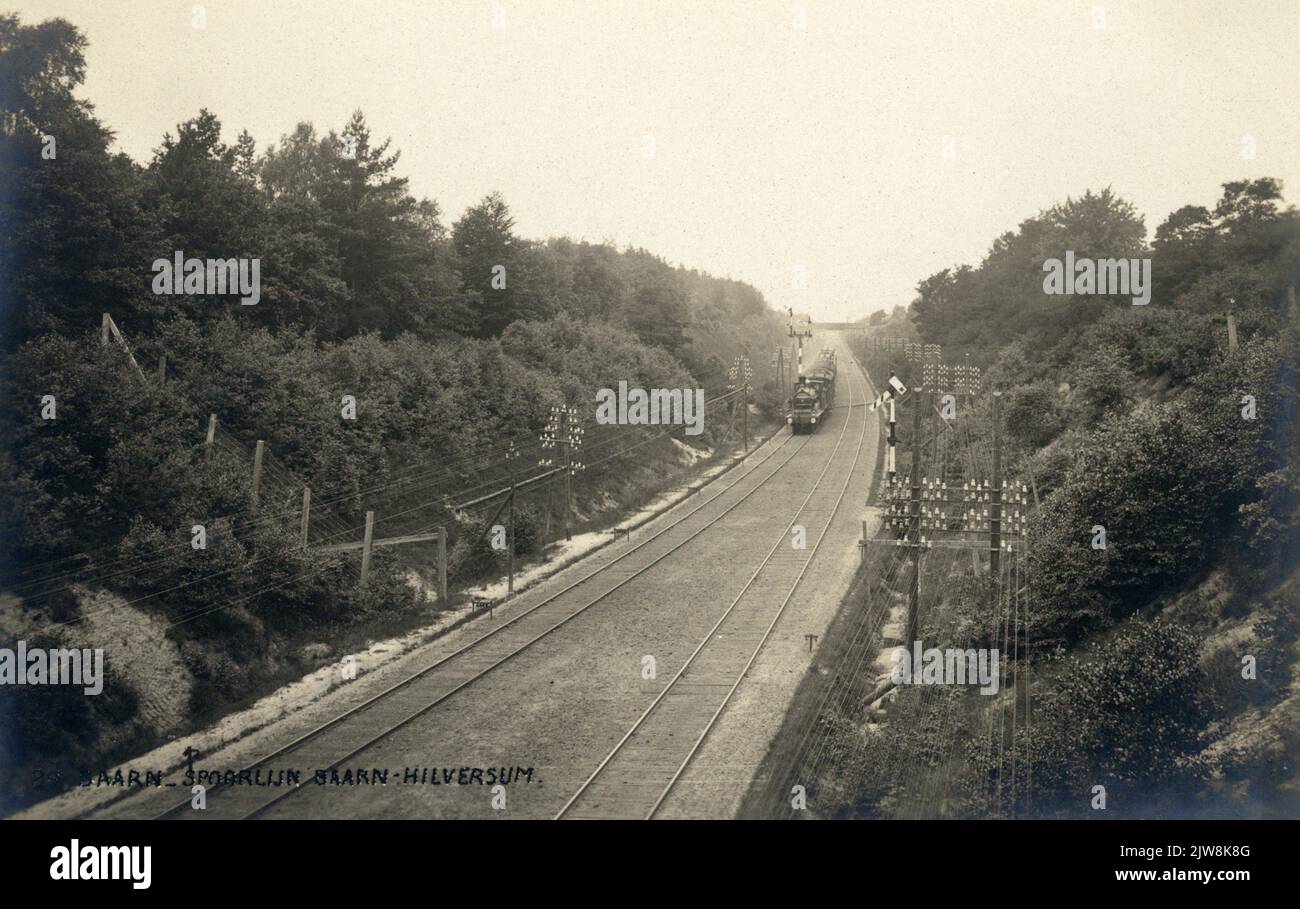 Vista della linea ferroviaria di Baarn da est. Foto Stock