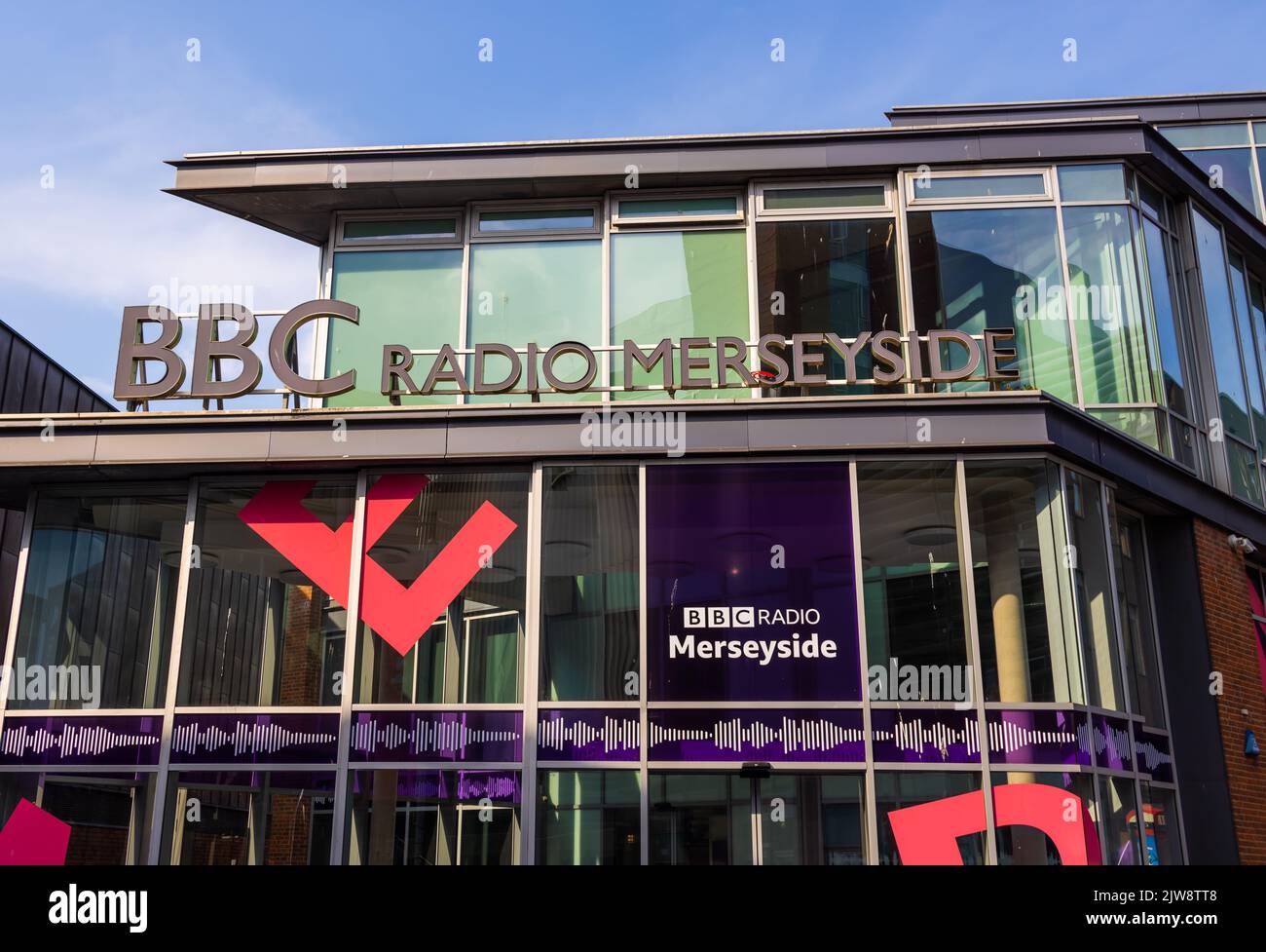BBC radio Merseyside a Liverpool - LIVERPOOL, Regno Unito - 16 AGOSTO 2022 Foto Stock