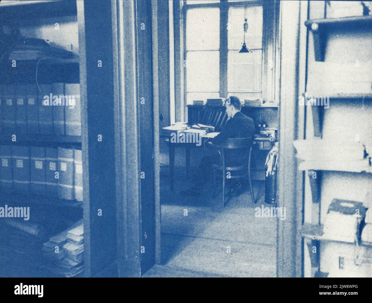 Interno del municipio (Stadhuisbrug) a Utrecht, prima della ristrutturazione: Archivio al 2nd ° piano. Foto Stock