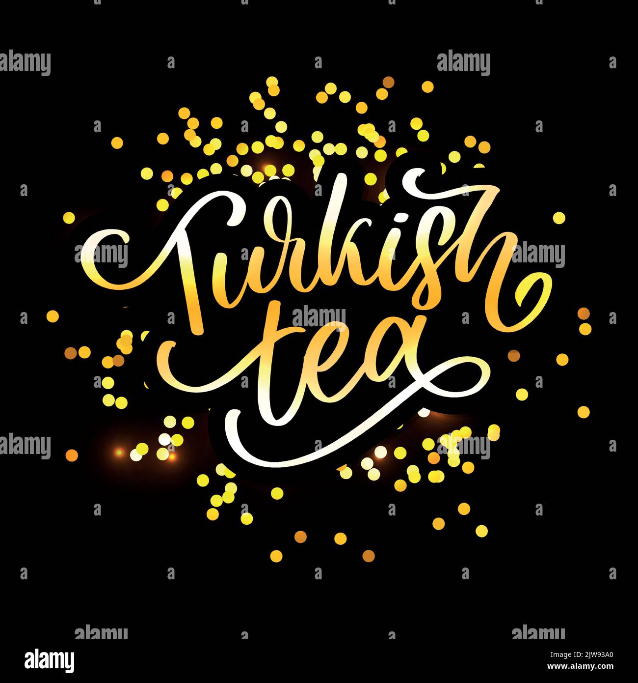 Cerimonia delle tradizioni turche del tè. Ora del tè. Elementi decorativi per il tuo design. Illustrazione vettoriale con tazza orientale Illustrazione Vettoriale