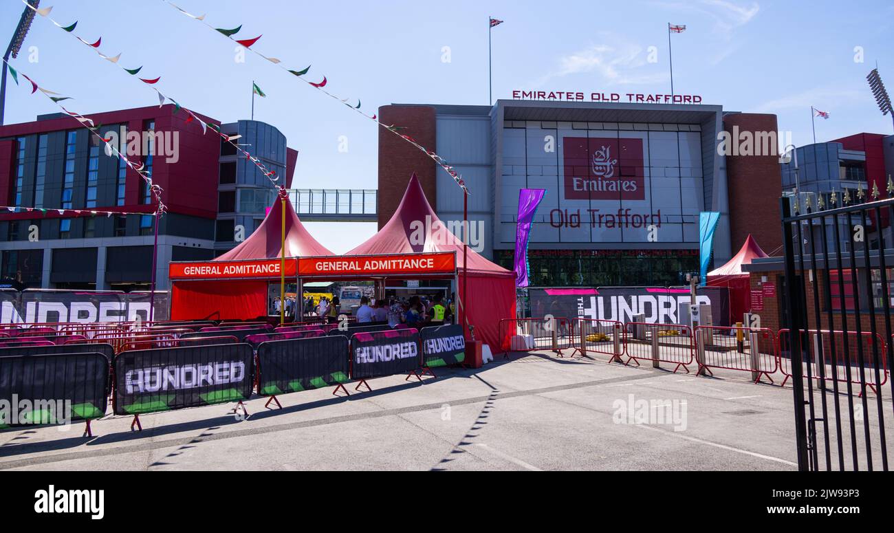 Old Trafford Cricket Stadium a Manchester - MANCHESTER, Regno Unito - 15 AGOSTO 2022 Foto Stock