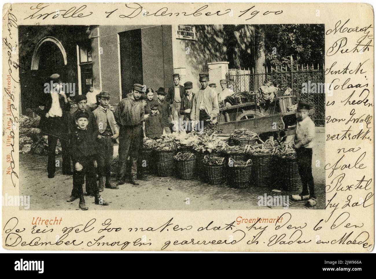 Vista del mercato di ortaggi sulle Mariaplaats di Utrecht. Foto Stock
