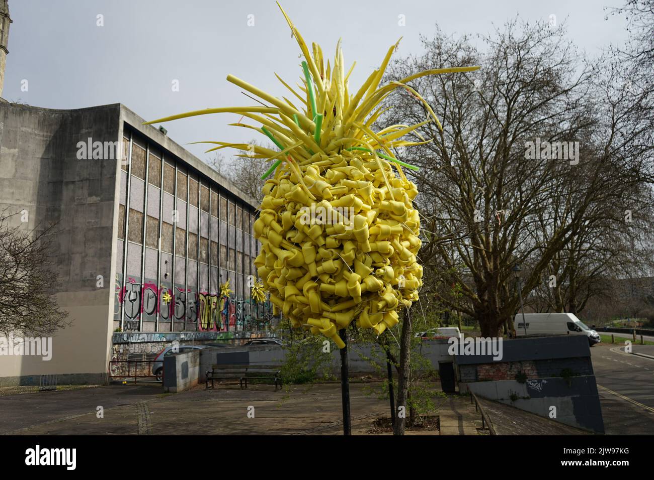 Piscina Noodle ananas arte Foto Stock