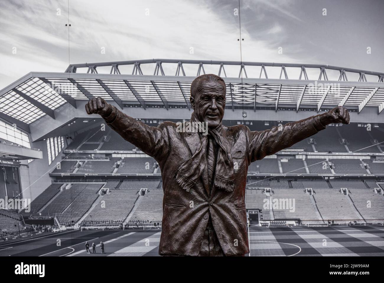 Monumento di Bill Shankly allo stadio Anfield FC Liverpool - LIVERPOOL, Regno Unito - 16 AGOSTO 2022 Foto Stock