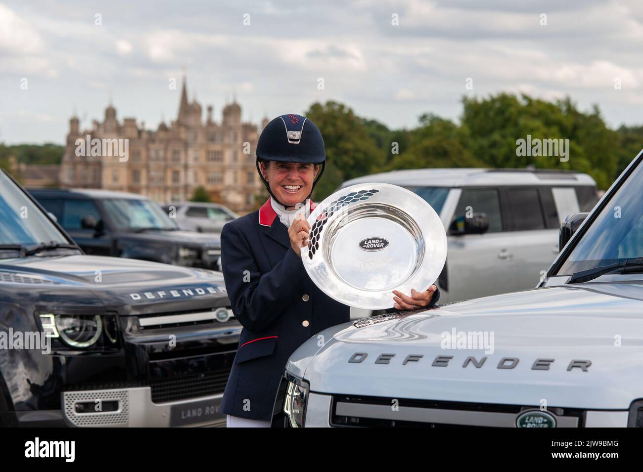 Stamford, Regno Unito. 4th Set, 2022. Piggy marzo dopo aver vinto le prove a cavallo Land Rover Burghley 2022 tenutesi nel terreno di Burghley House a Stamford, Lincolnshire, Inghilterra, Regno Unito. Credit: Jonathan Clarke/Alamy Live News Foto Stock